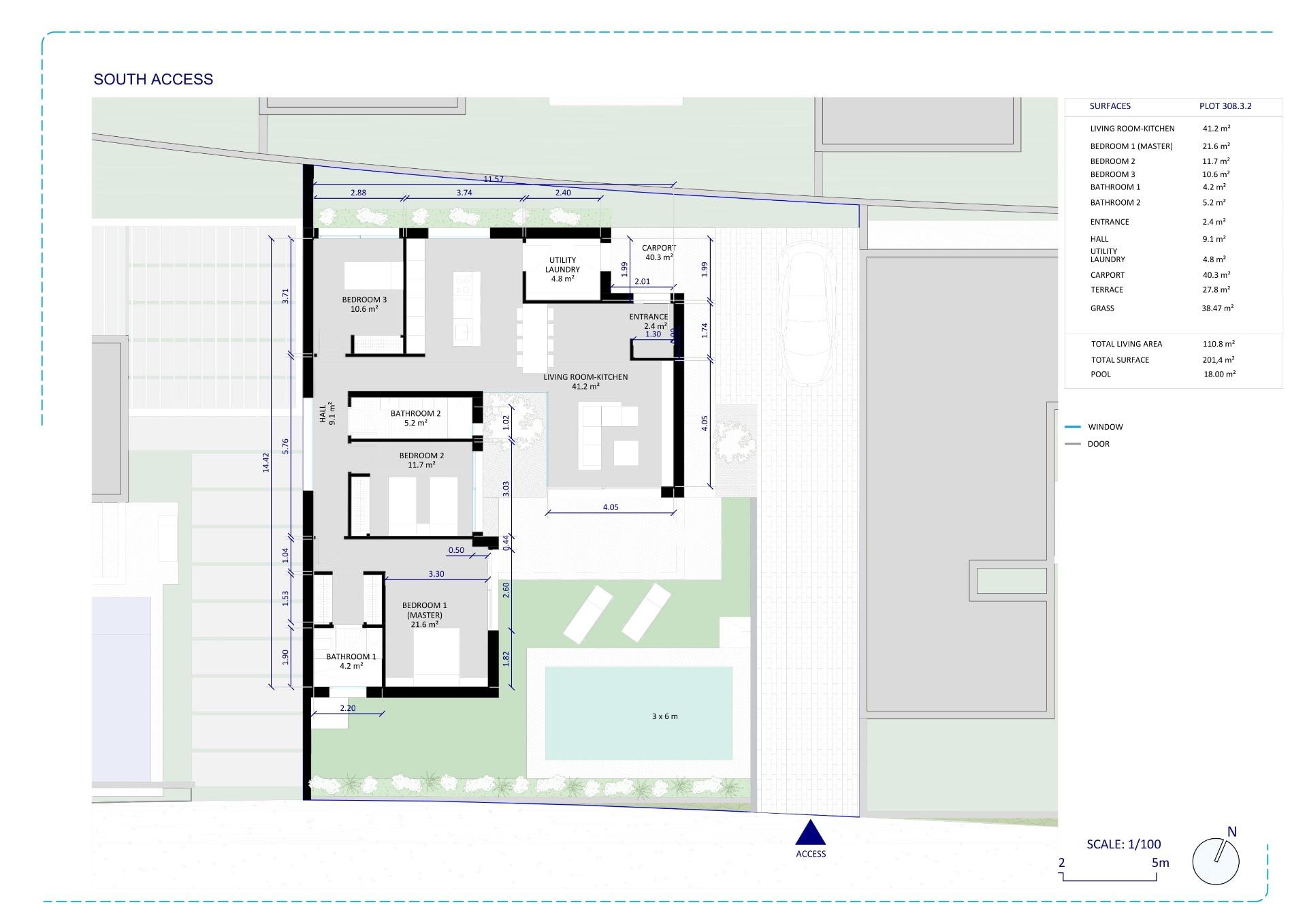 New Build - 3 Bedroom 2 Bathroom Villa in Baños y Mendigo - Altaona Golf  - Murcia
