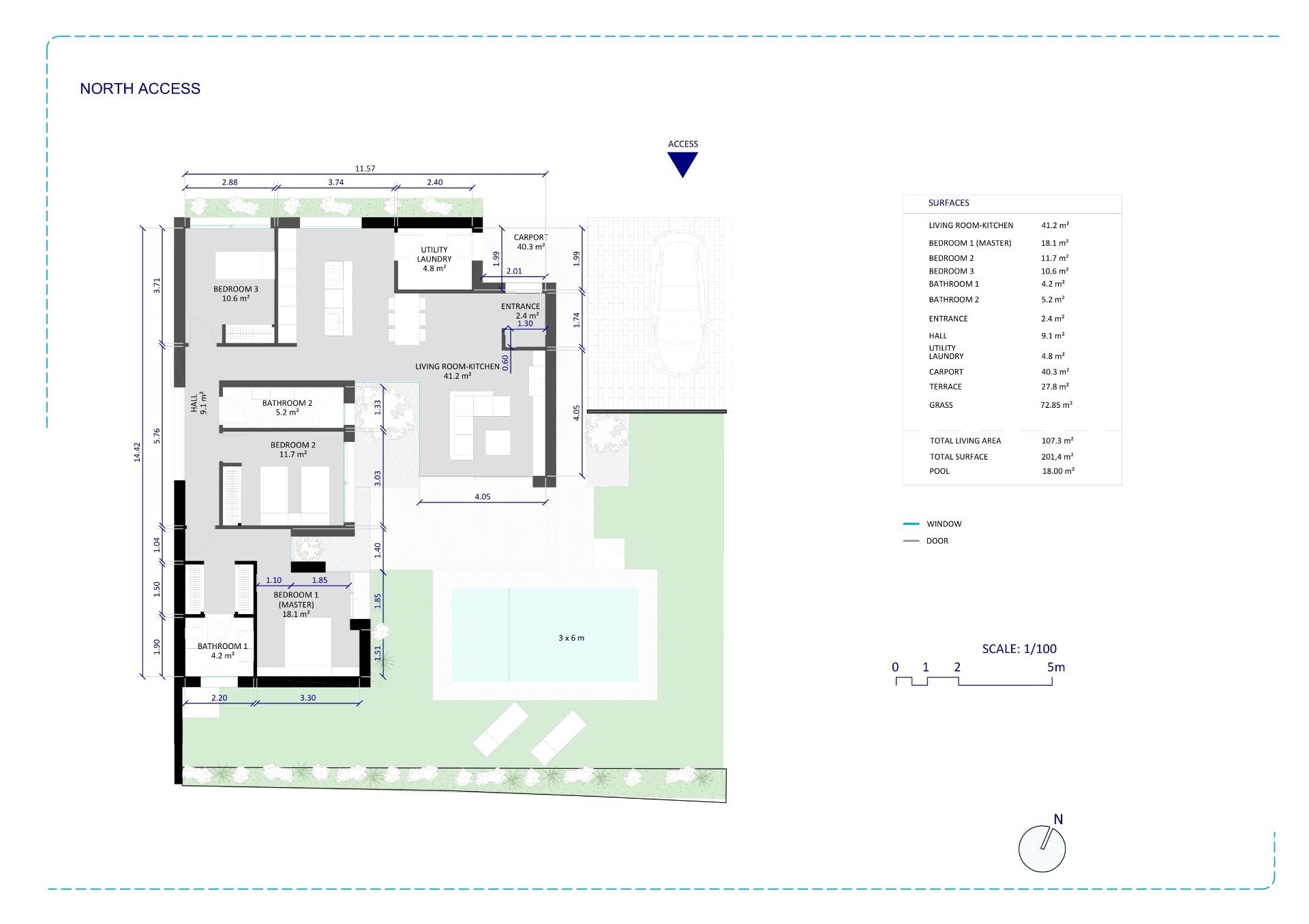 New Build - 3 Bedroom 2 Bathroom Villa in Baños y Mendigo - Altaona Golf  - Murcia