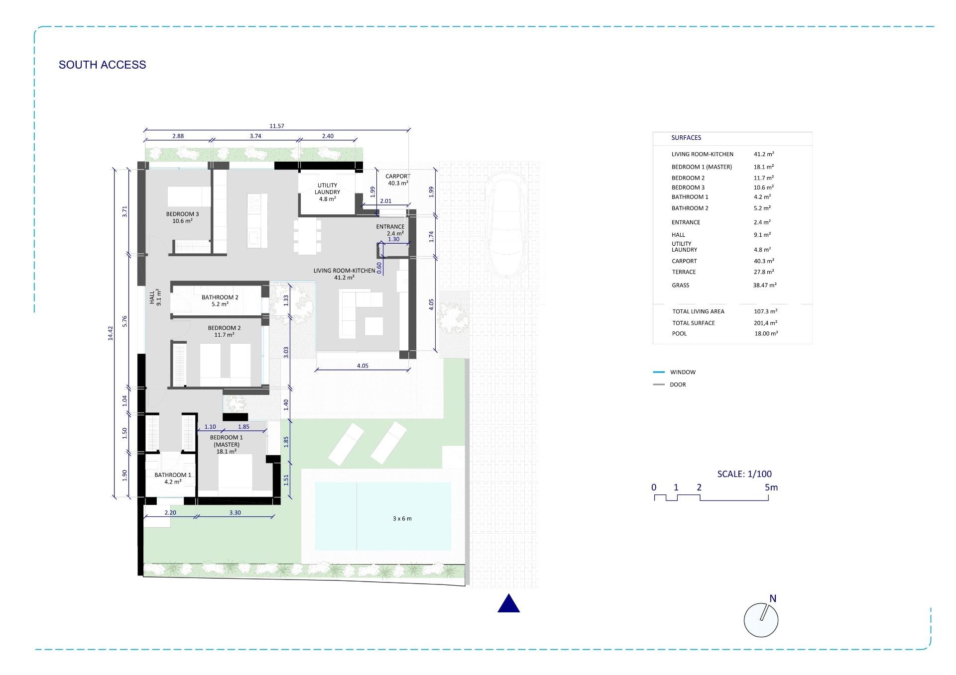 New Build - 3 Bedroom 2 Bathroom Villa in Baños y Mendigo - Altaona Golf  - Murcia