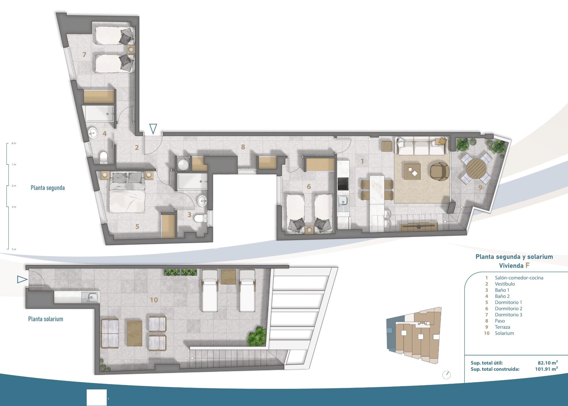 New Build - 3 Bedroom 2 Bathroom Penthouse in San Pedro del Pinatar - Playa Villananitos  - Murcia