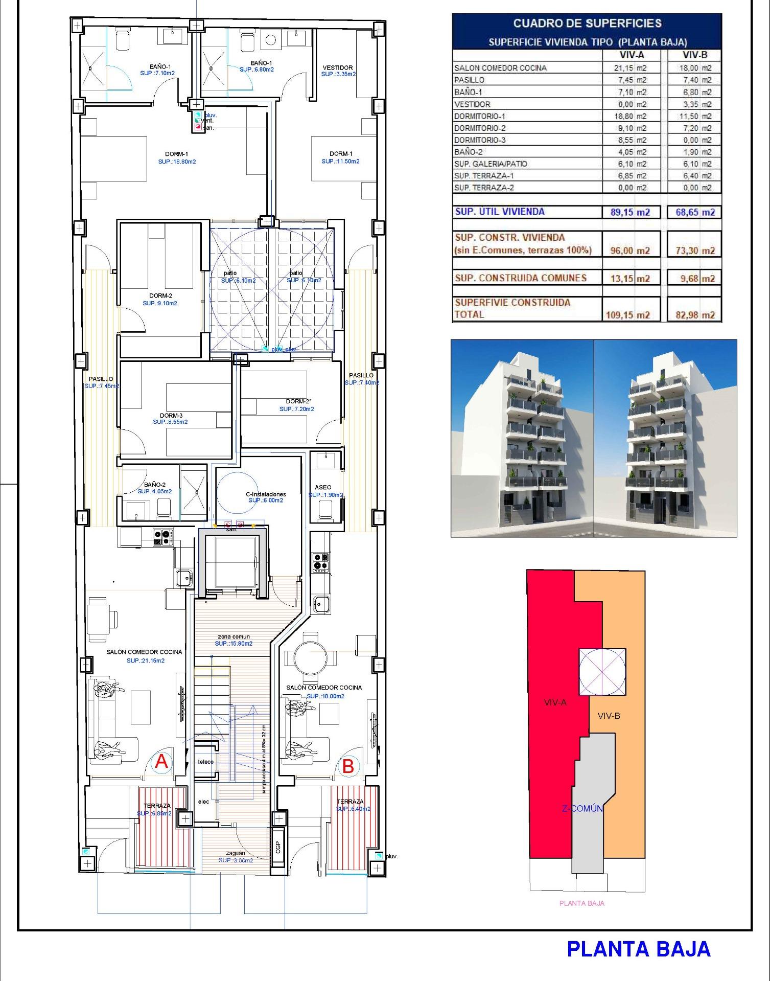 For sale - 3 Bedroom 2 Bathroom Apartment in Torrevieja - Playa de El Cura  - Alicante