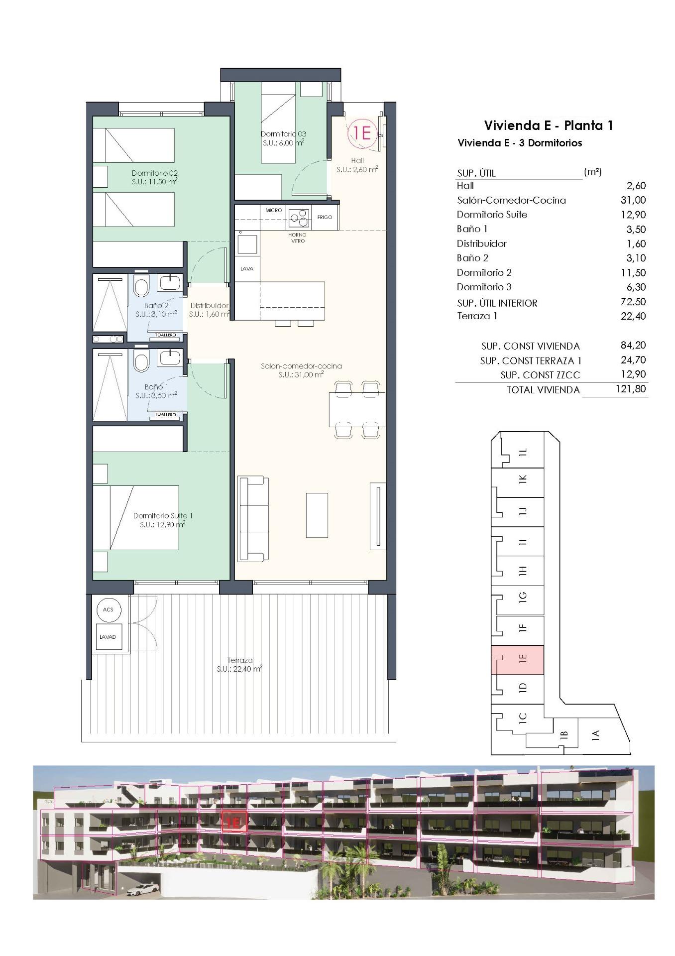 New Build - 3 Bedroom 2 Bathroom Apartment in Benijofar - Pueblo  - Alicante
