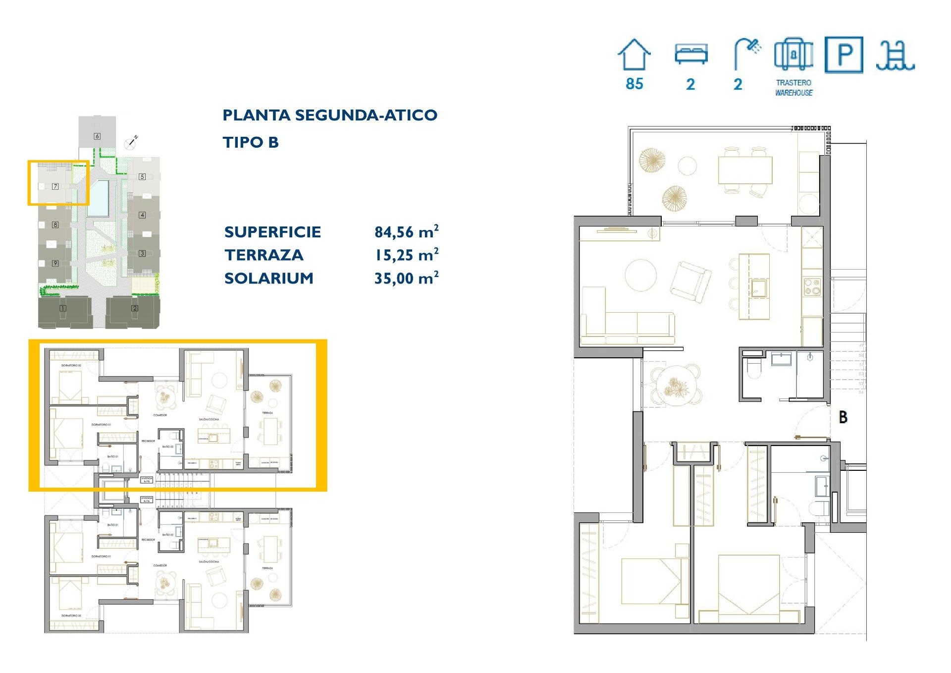 New Build - 2 Bedroom 2 Bathroom Penthouse in San Pedro del Pinatar - Pueblo  - Murcia