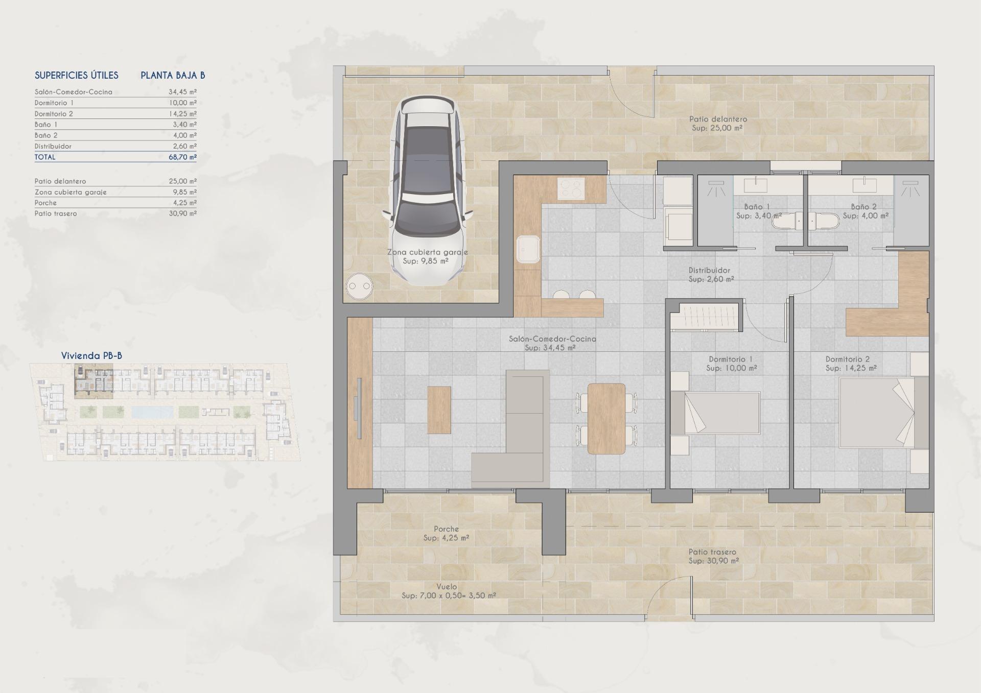 New Build - 2 Bedroom 2 Bathroom Bungalow in Torre Pacheco - Torrepacheco  - Murcia