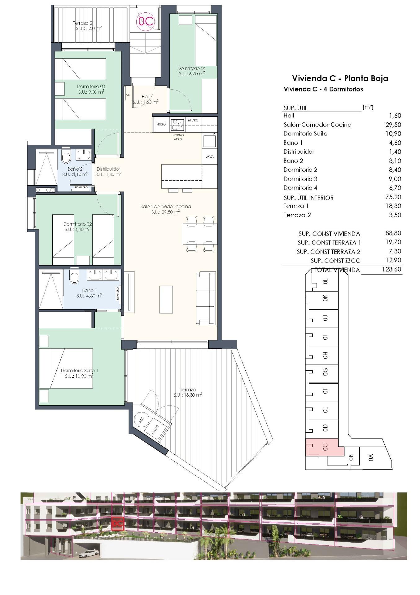 For sale - 4 Bedroom 2 Bathroom Apartment in Benijofar - Pueblo  - Alicante
