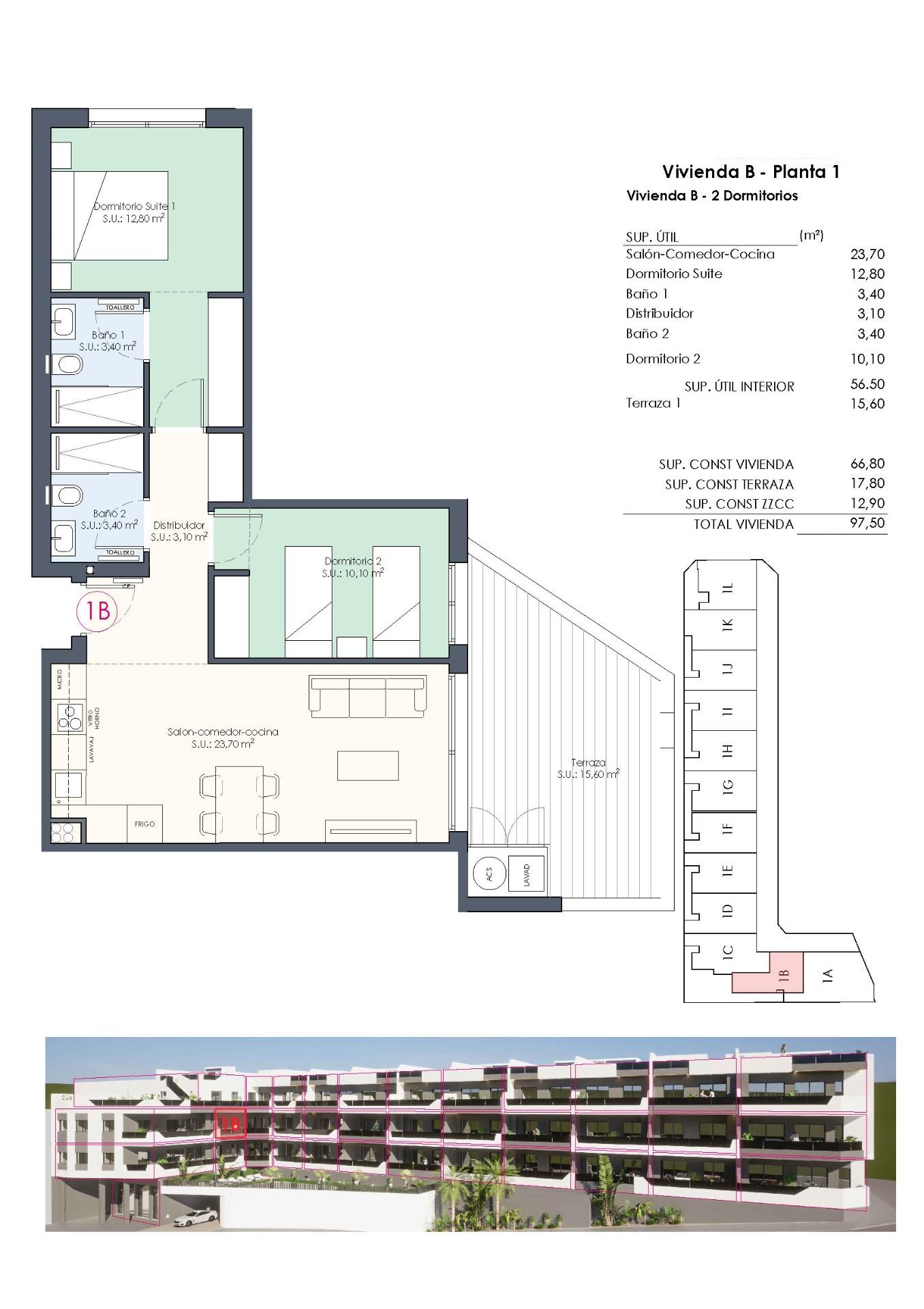 For sale - 2 Bedroom 2 Bathroom Apartment in Benijofar - Pueblo  - Alicante