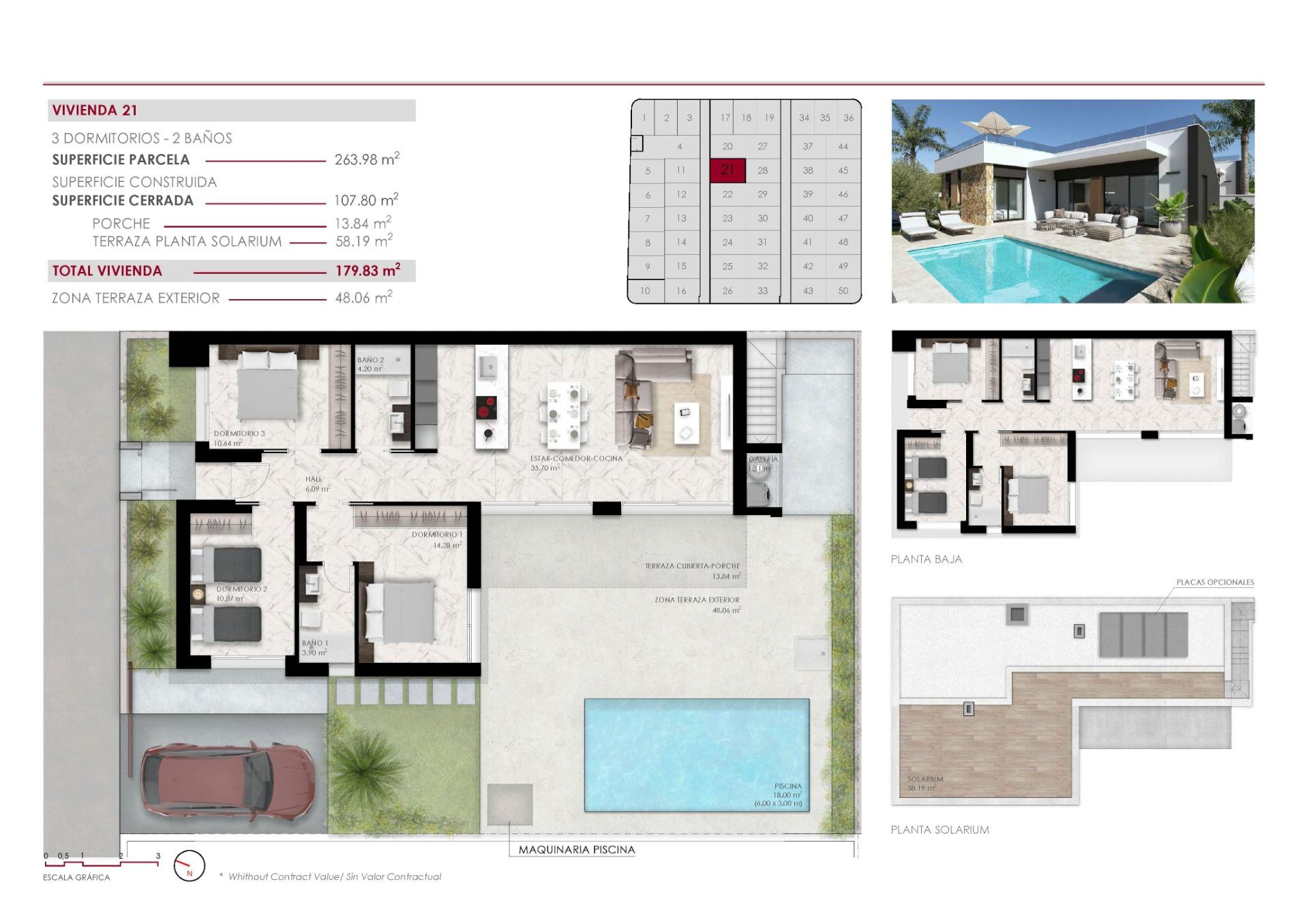 For sale - 3 Bedroom 2 Bathroom Villa in Ciudad Quesada - Lo Marabú  - Alicante