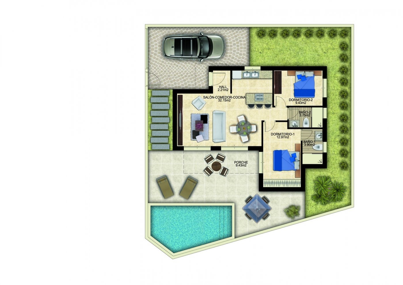 For sale - 2 Bedroom 2 Bathroom Villa in Benijofar - Polideportivo  - Alicante