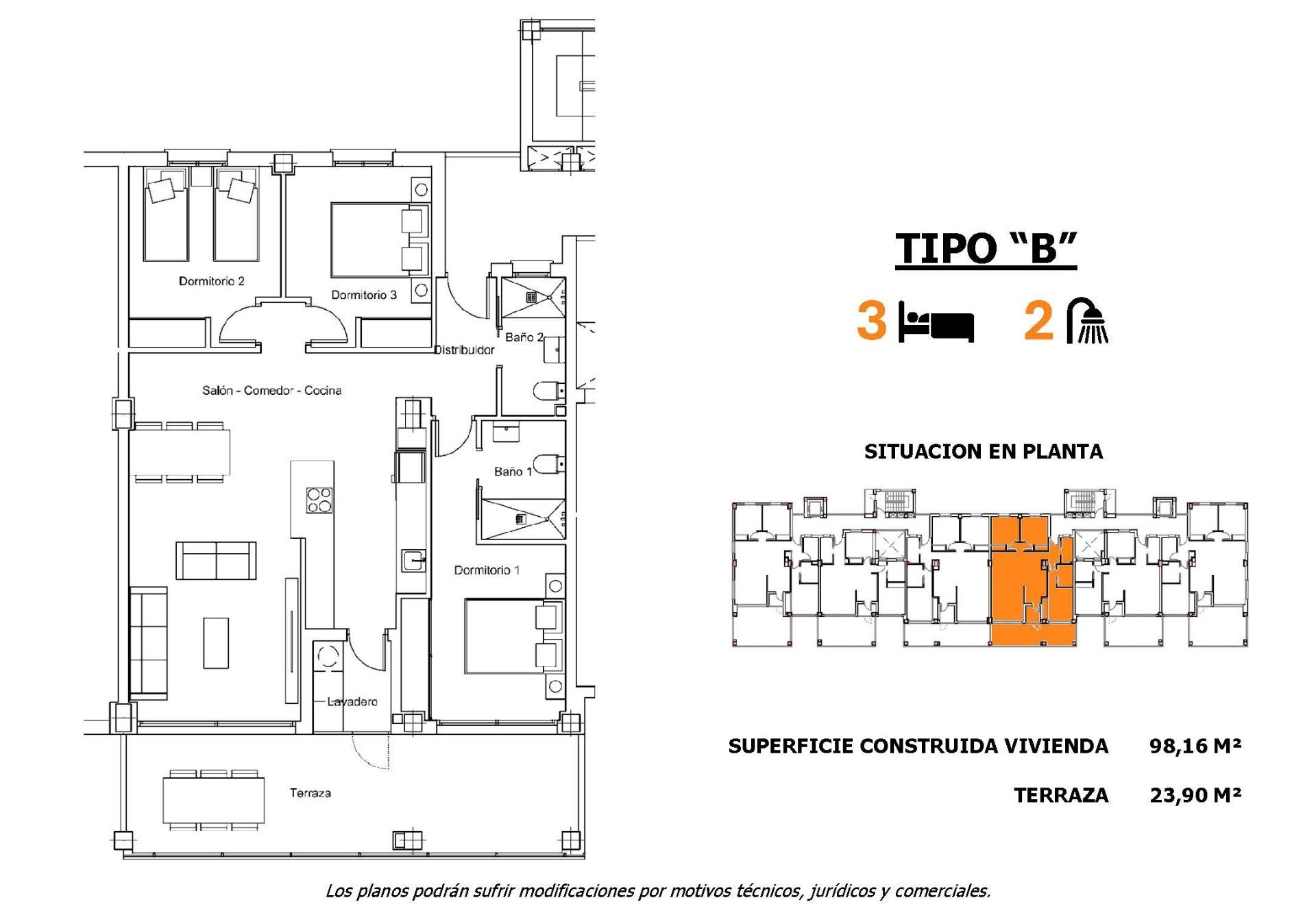 For sale - 3 Bedroom 2 Bathroom Apartment in San Miguel de Salinas - Pueblo  - Alicante