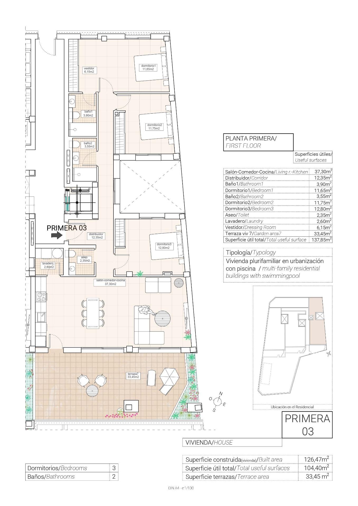 For sale - 3 Bedroom 2 Bathroom Apartment in Hondón de las Nieves - Pueblo  - Alicante