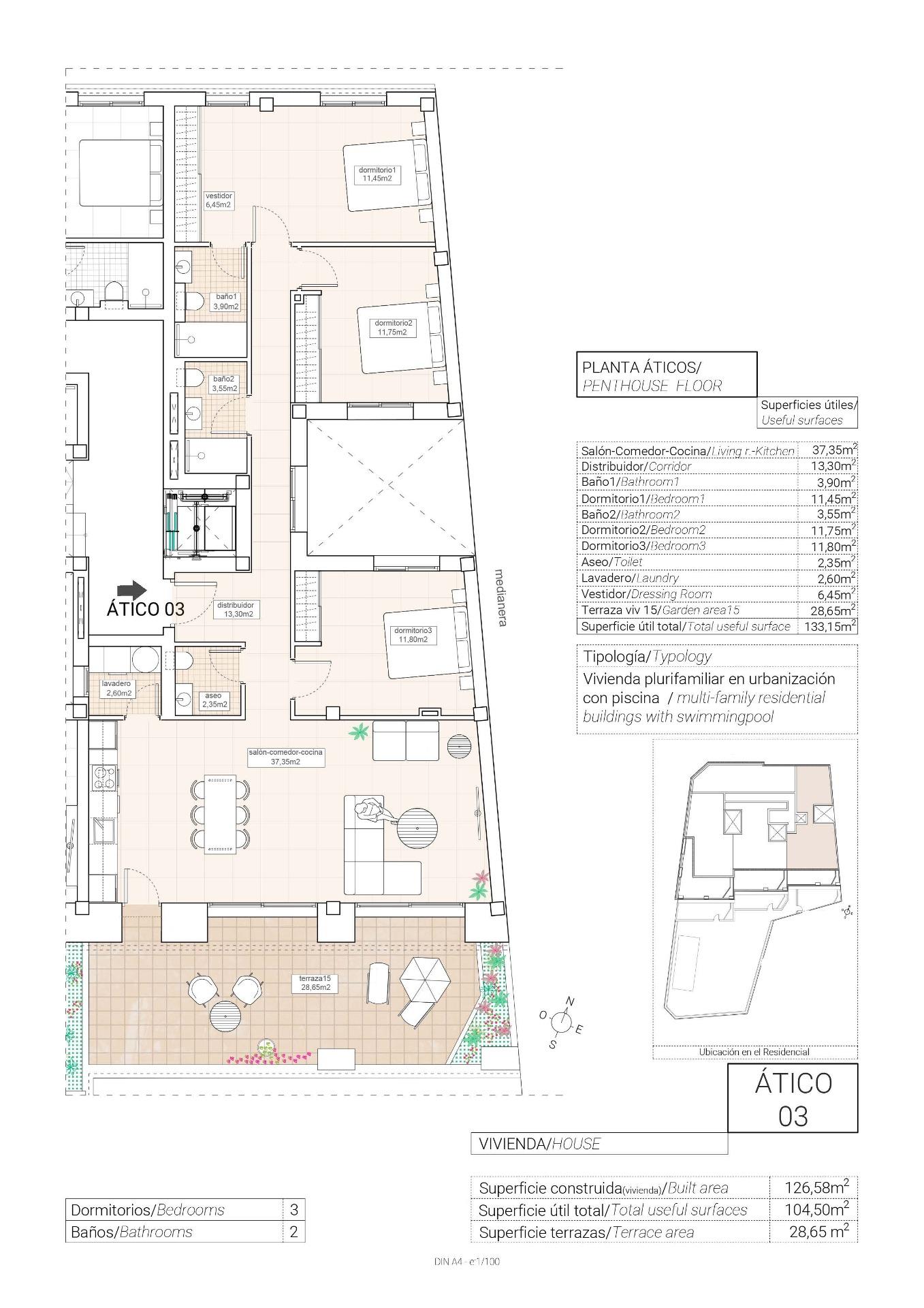 For sale - 3 Bedroom 2 Bathroom Penthouse in Hondón de las Nieves - Pueblo  - Alicante