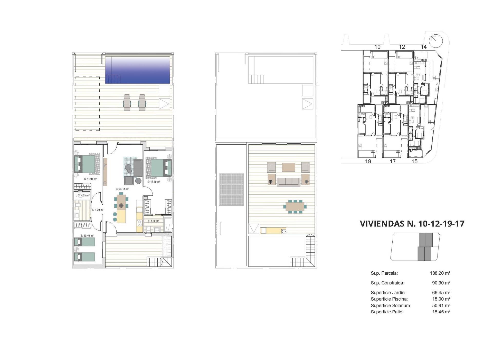 New Build - 3 Bedroom 2 Bathroom Town House in Torre Pacheco - Roldán  - Murcia