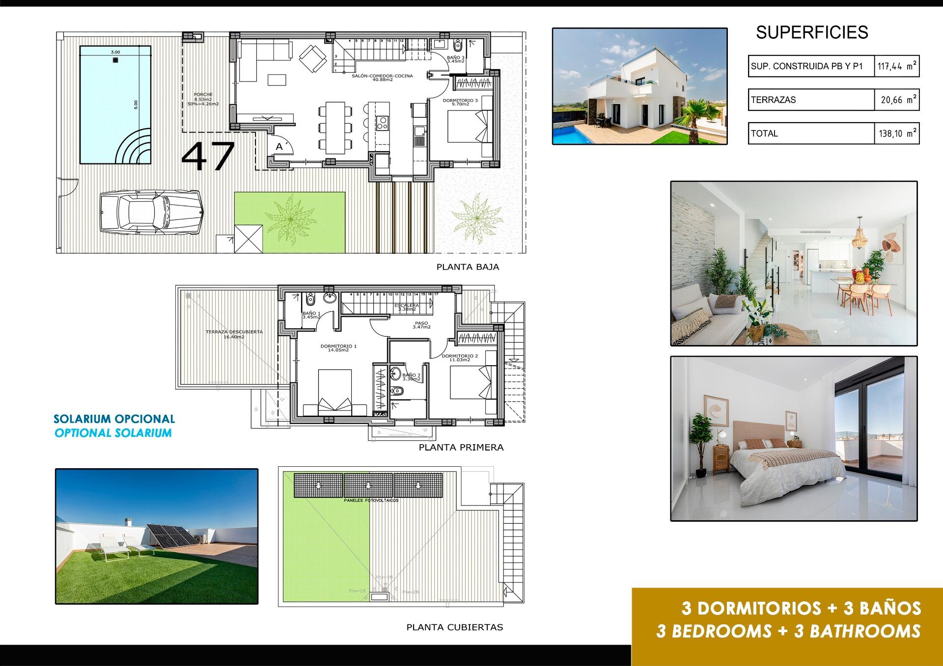 For sale - 3 Bedroom 3 Bathroom Villa in Los Montesinos - Vistabella Golf  - Alicante