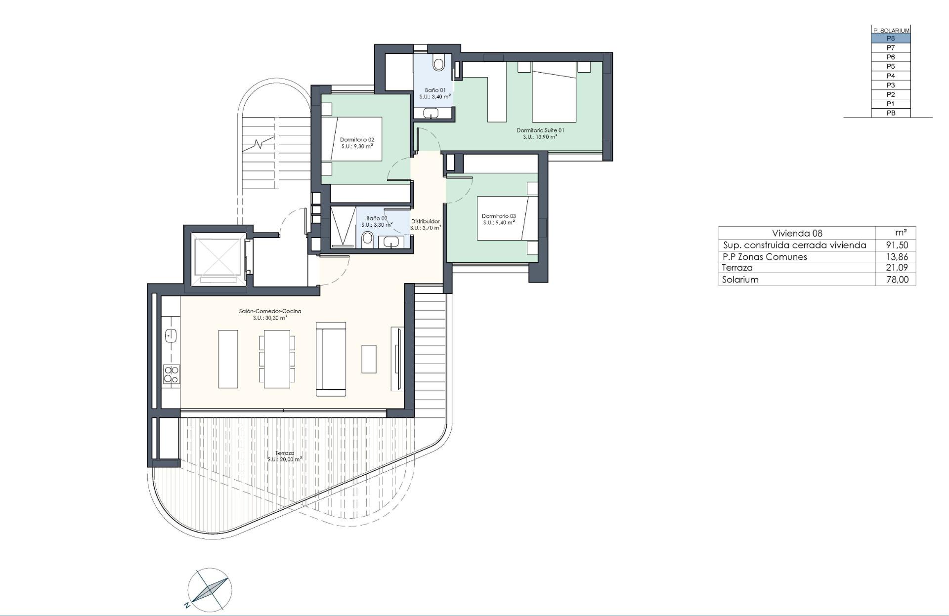 For sale - 3 Bedroom 2 Bathroom Penthouse in Guardamar del Segura - Avenida del Puerto  - Alicante