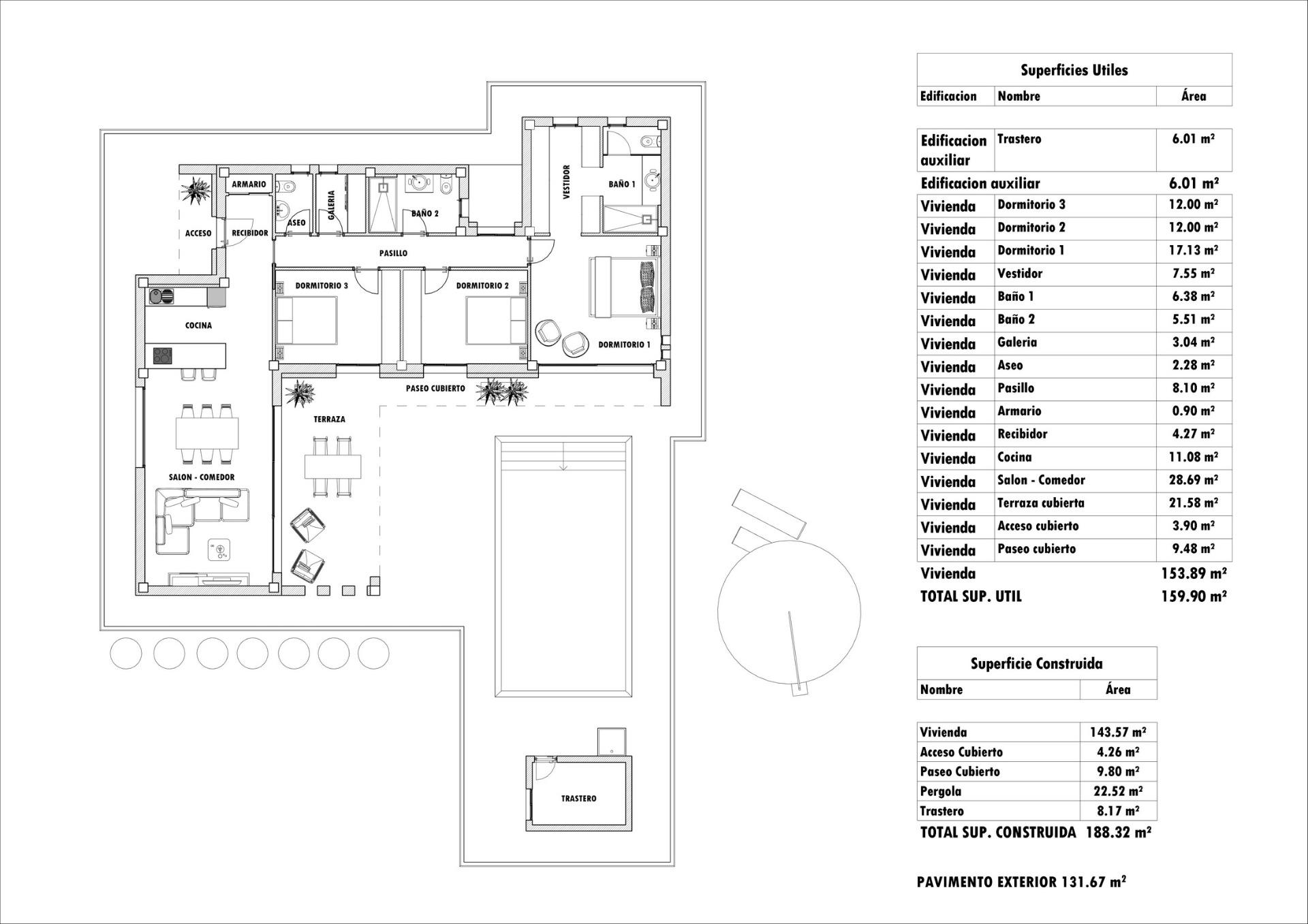 For sale - 3 Bedroom 3 Bathroom Villa in Aspe - Poligono 19  - Alicante