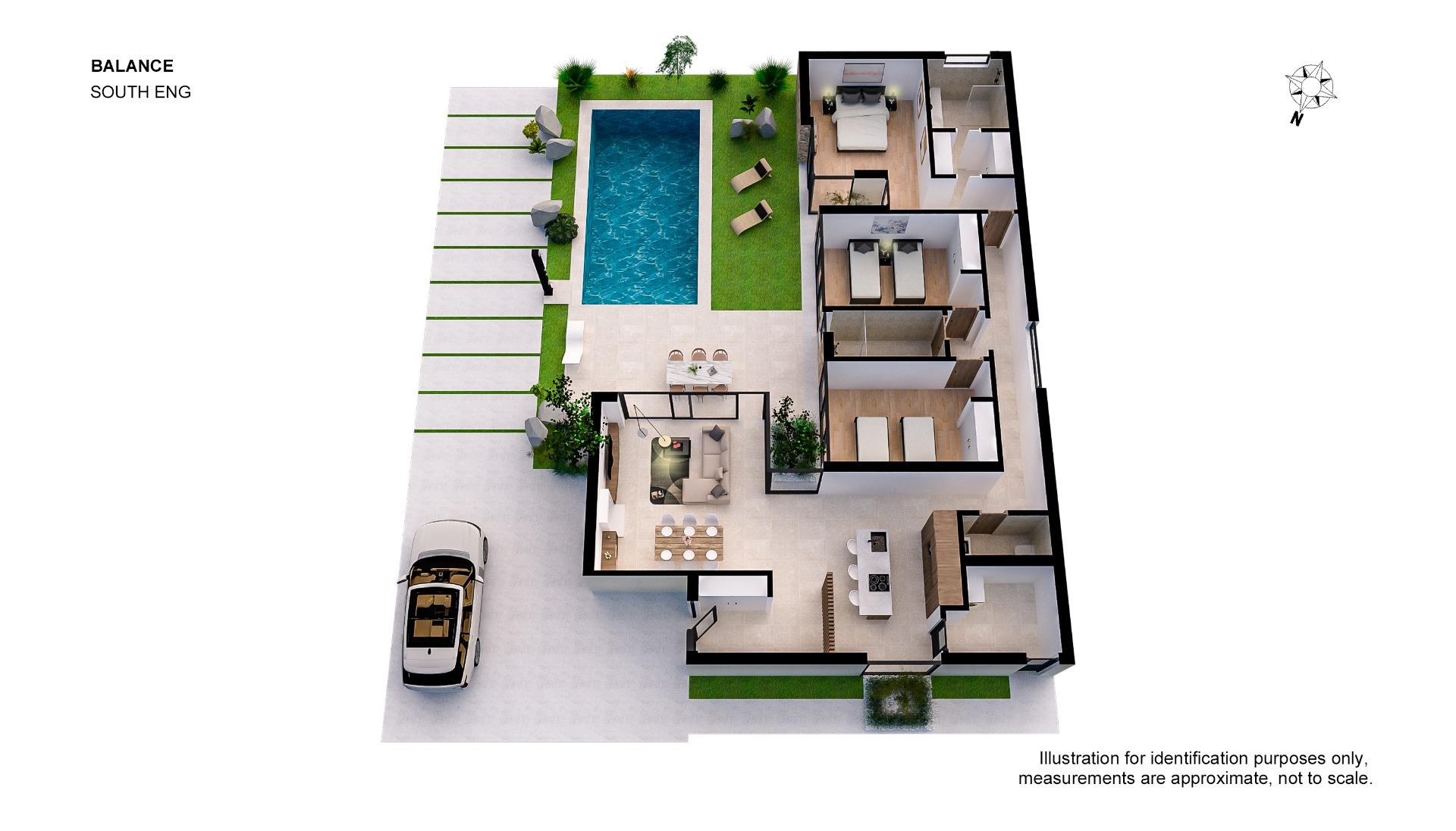 New Build - 3 Bedroom 2 Bathroom Villa in Baños y Mendigo - Altaona Golf  - Murcia