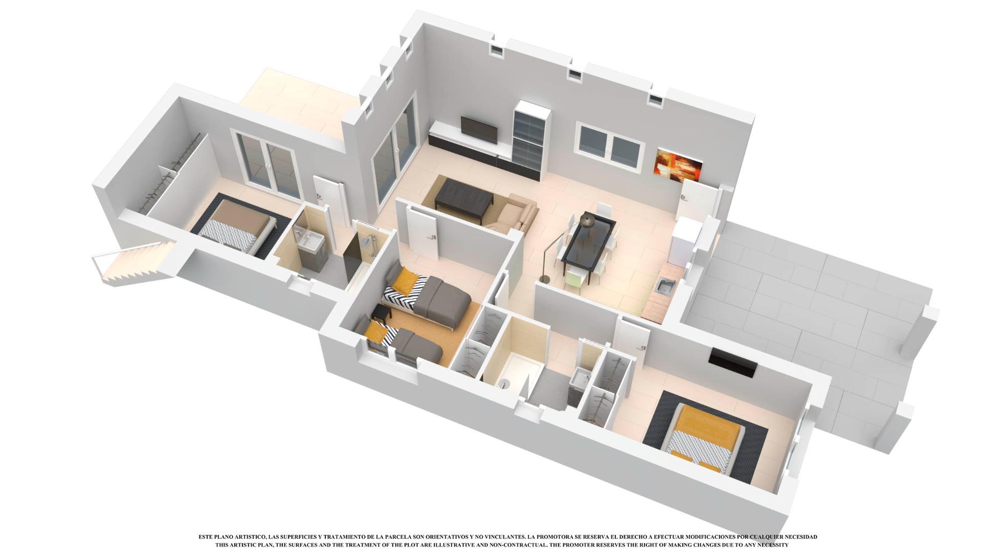 New Build - 3 Bedroom 2 Bathroom Villa in Los Alcazares - Serena Golf  - Murcia