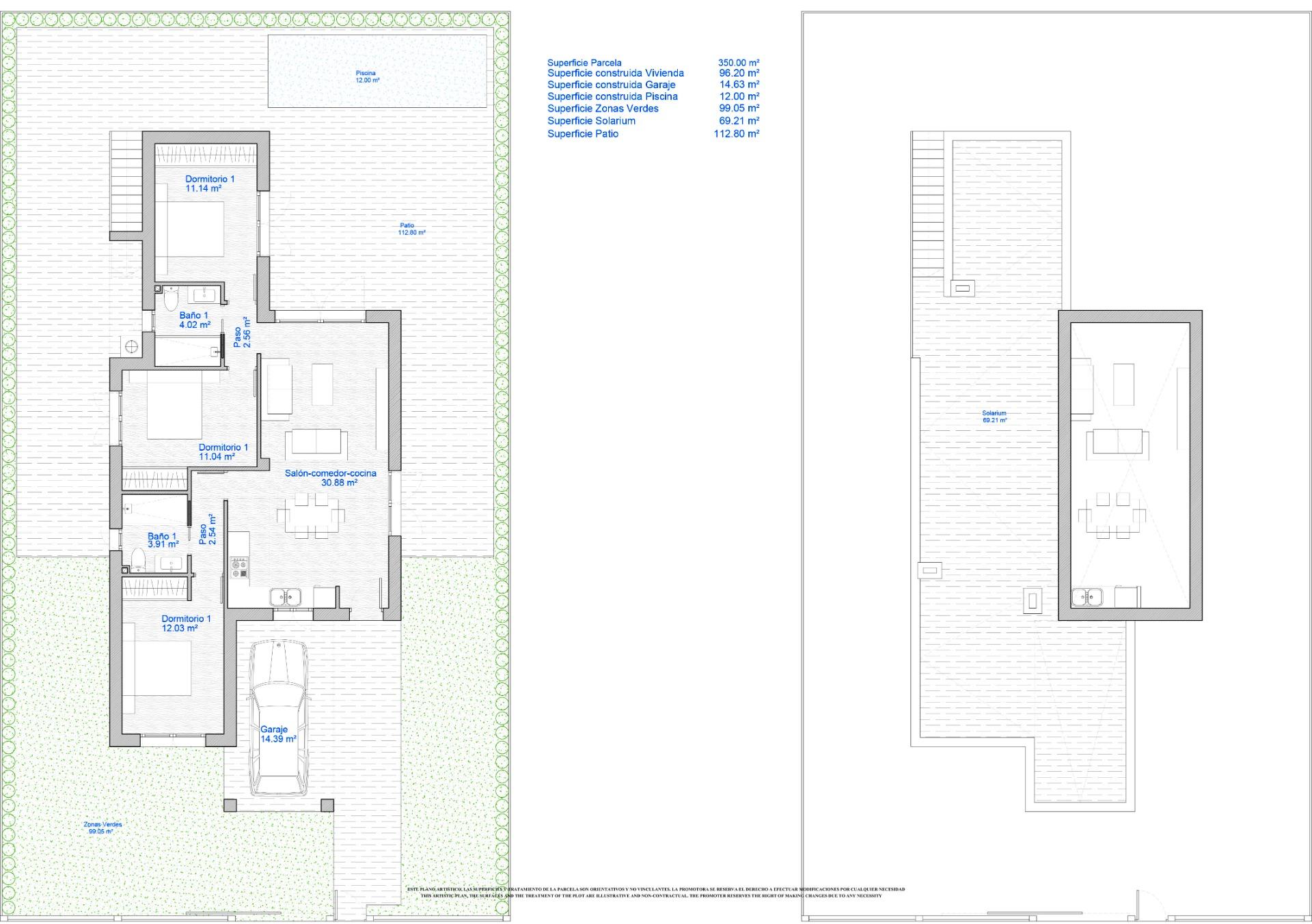 New Build - 3 Bedroom 2 Bathroom Villa in Los Alcazares - Serena Golf  - Murcia