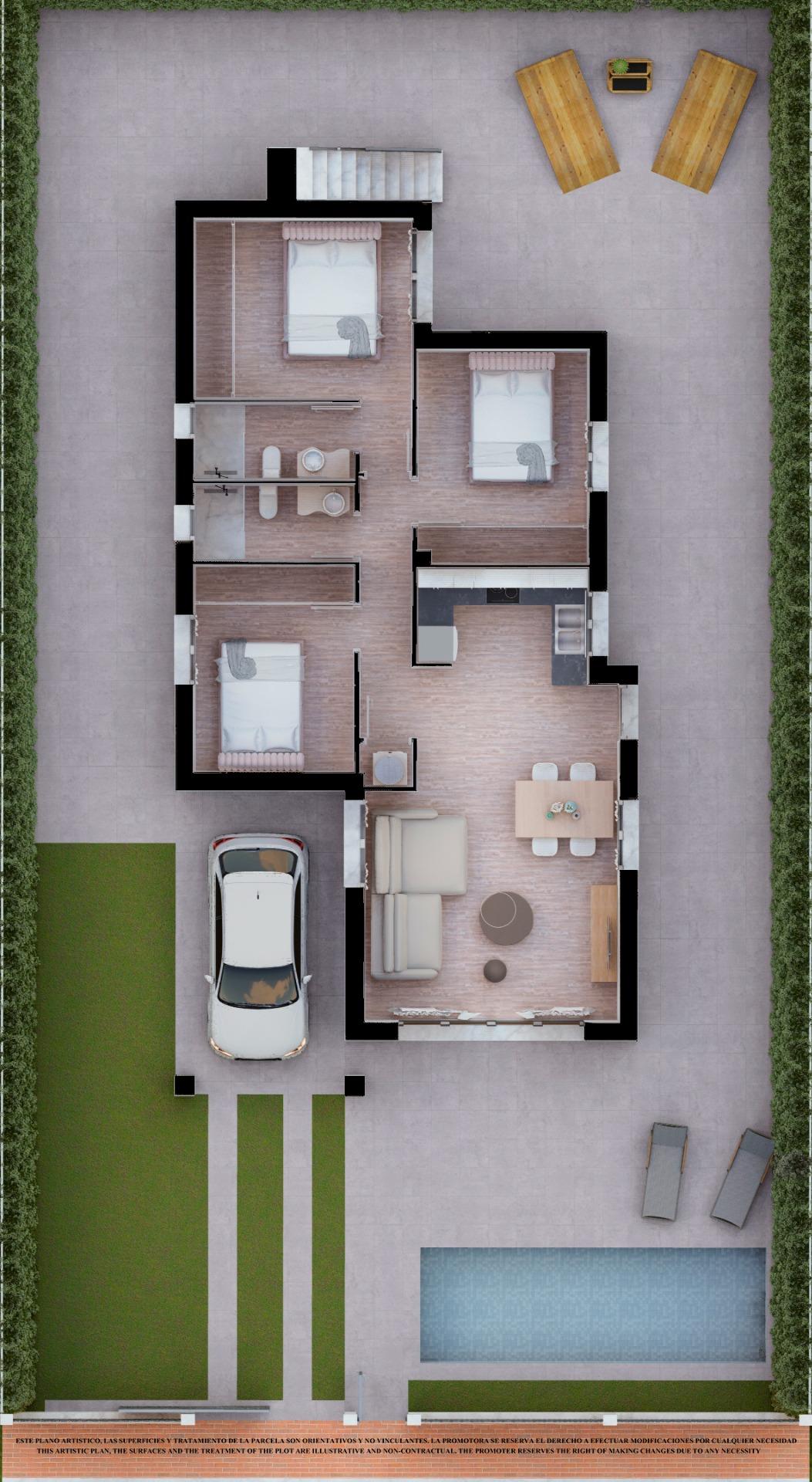New Build - 3 Bedroom 2 Bathroom Villa in Los Alcazares - Serena Golf  - Murcia
