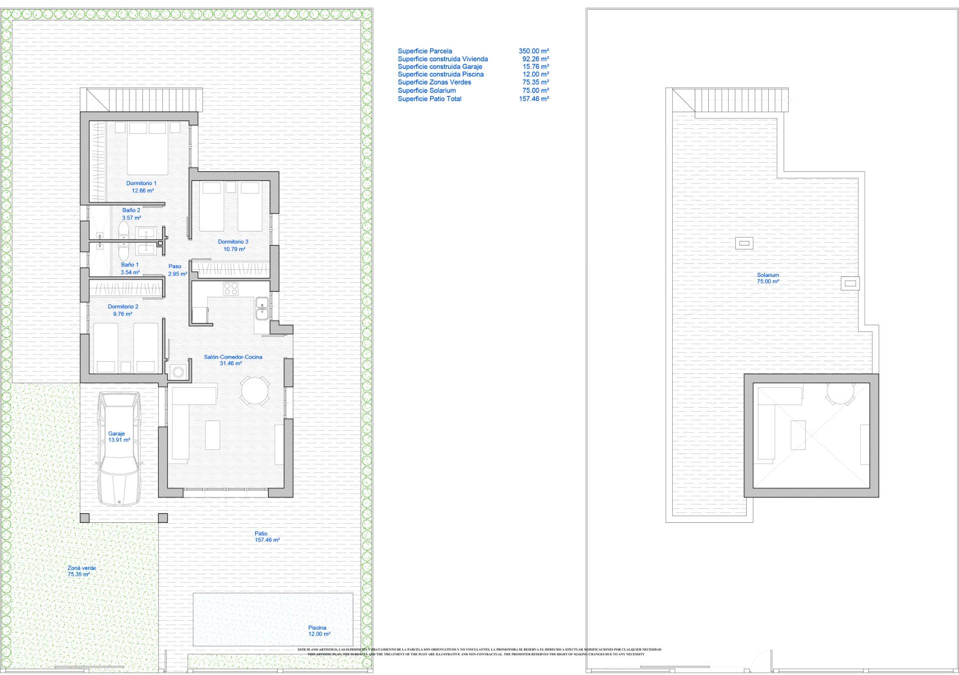 New Build - 3 Bedroom 2 Bathroom Villa in Los Alcazares - Serena Golf  - Murcia