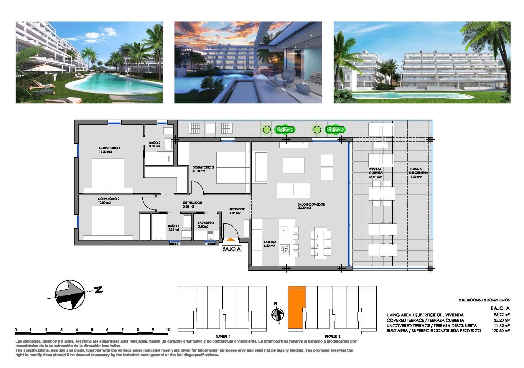 New Build - 3 Bedroom 2 Bathroom Apartment in Cartagena - Mar De Cristal  - Murcia