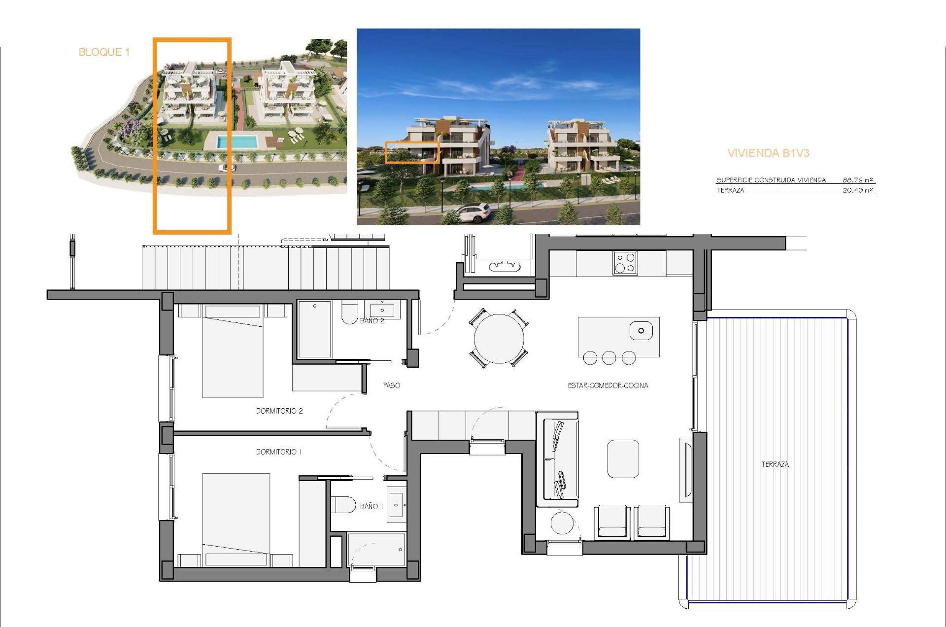 New Build - 2 Bedroom 2 Bathroom Apartment in Fuente Álamo - Hacienda del Alamo  - Murcia
