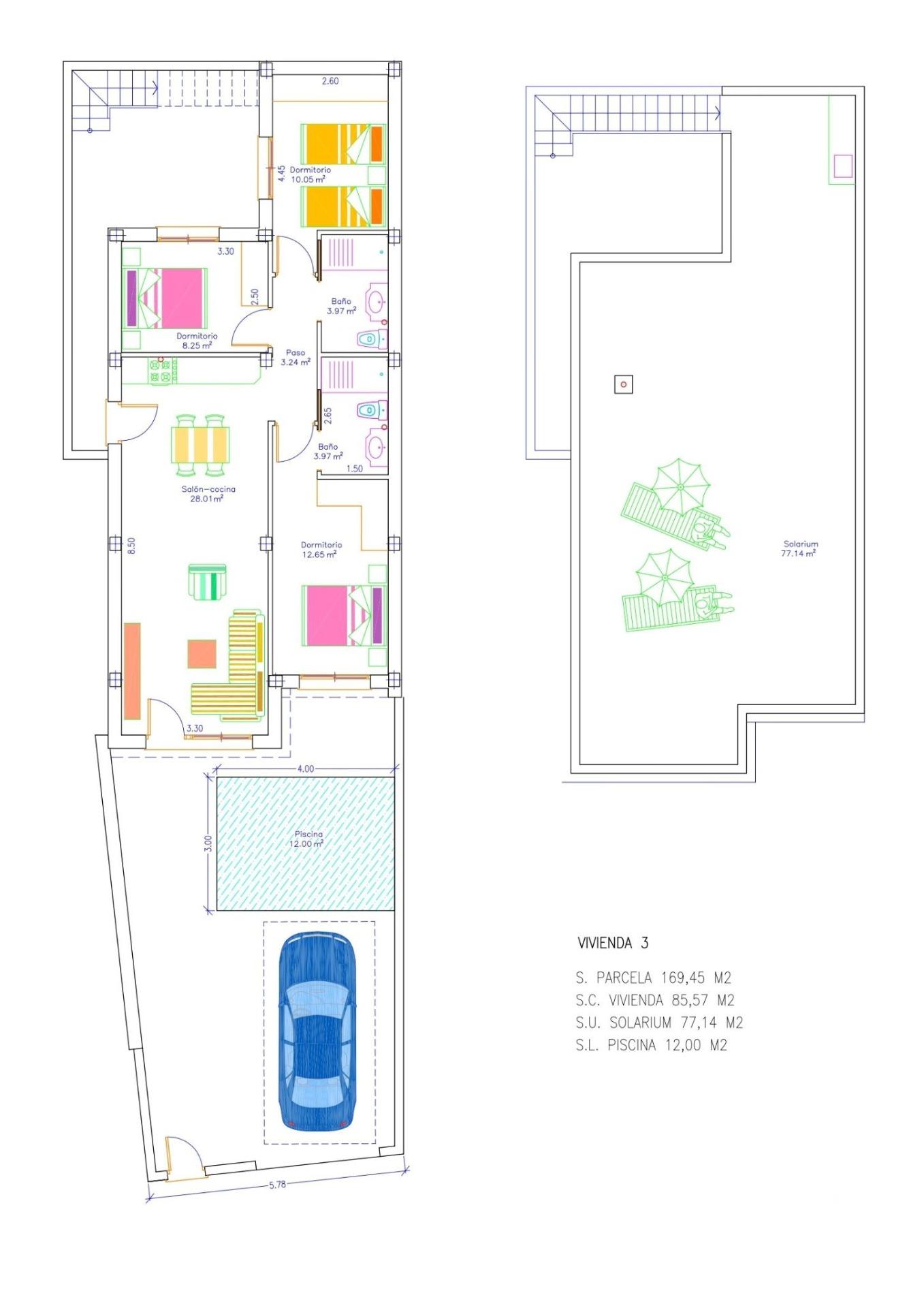 New Build - 3 Bedroom 2 Bathroom Villa in San Javier - pueblo  - Murcia