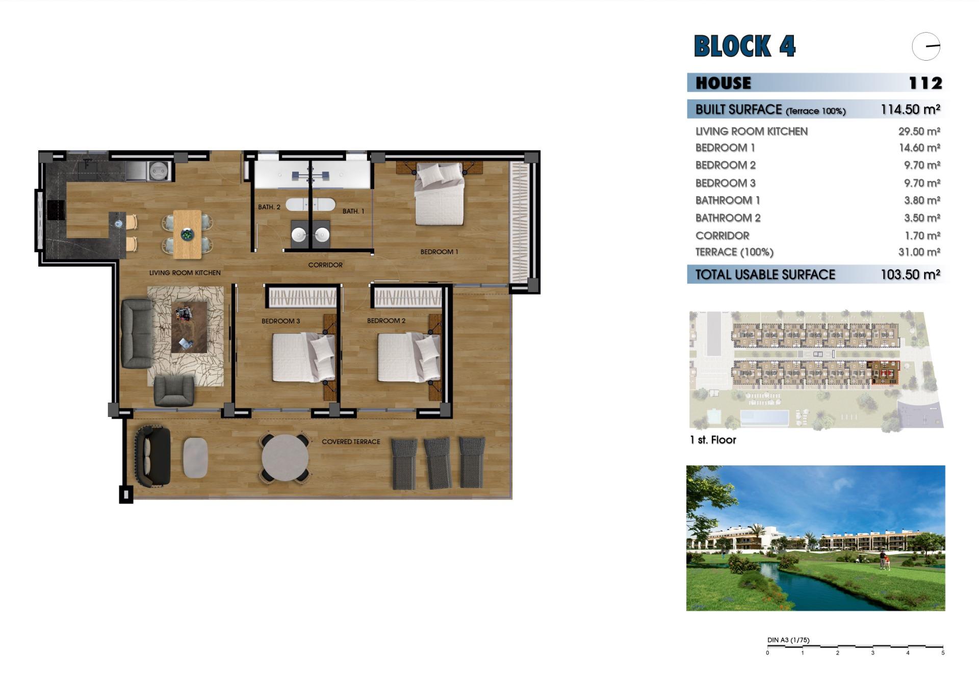 New Build - 3 Bedroom 2 Bathroom Apartment in Los Alcazares - La Serena Golf  - Murcia