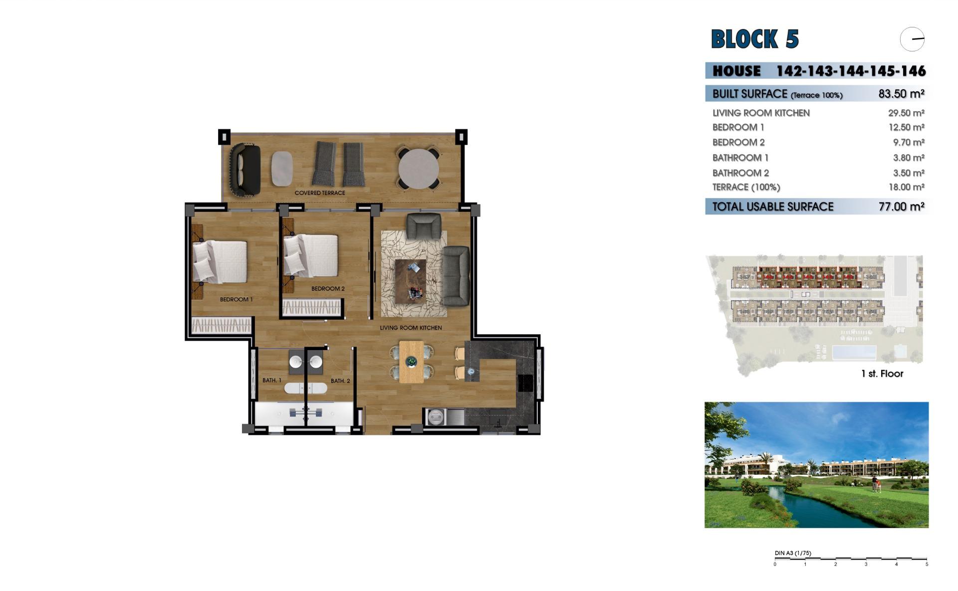 New Build - 2 Bedroom 2 Bathroom Apartment in Los Alcazares - La Serena Golf  - Murcia