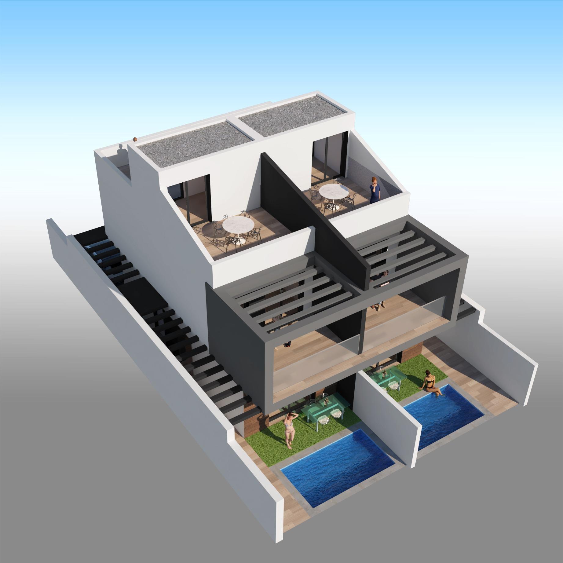 New Build - 3 Bedroom 3 Bathroom Villa in San Javier - Santiago De La Ribera  - Murcia