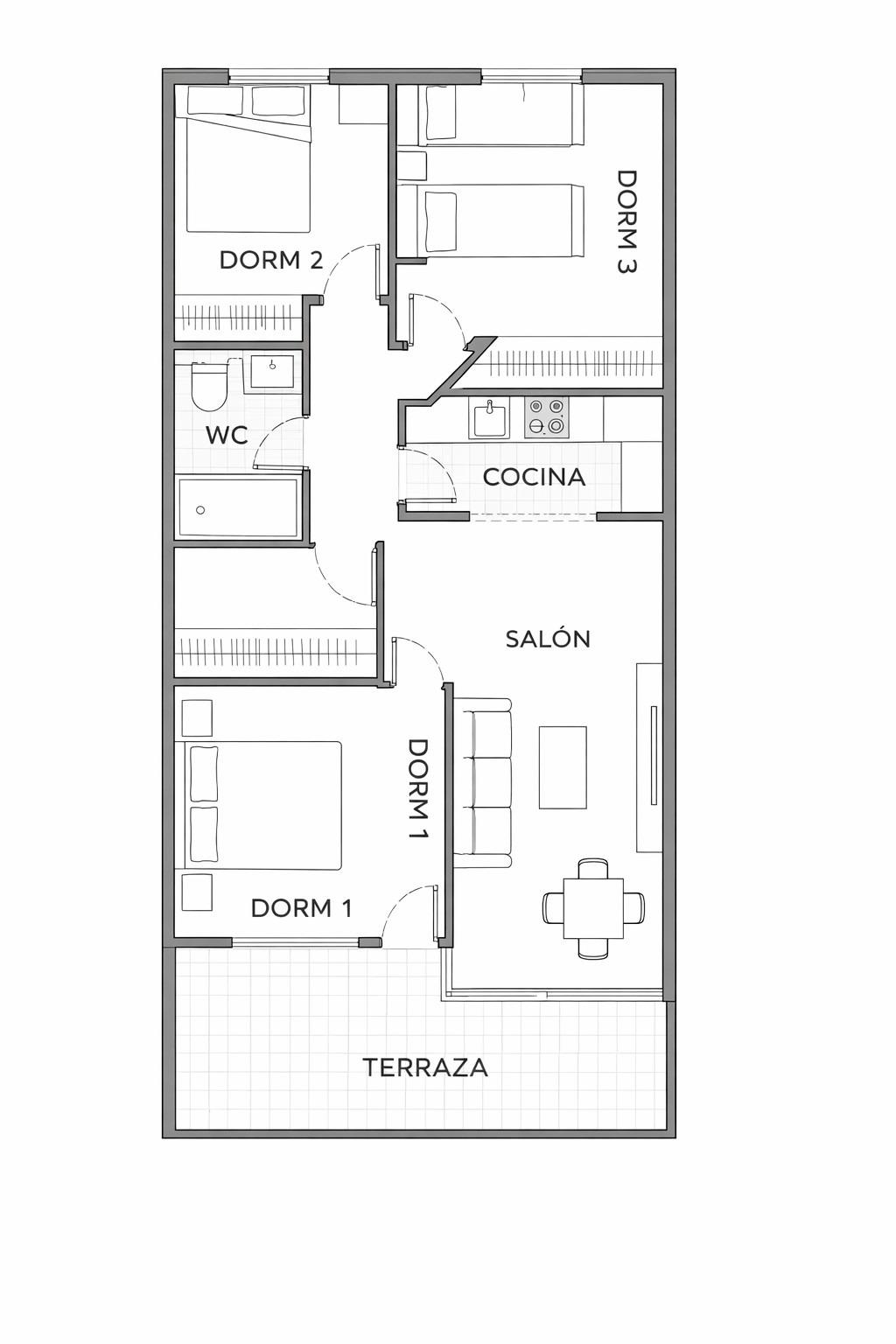 For sale - 3 Bedroom 1 Bathroom Apartment in Cabo Roig - Altos de campoamor  - Alicante