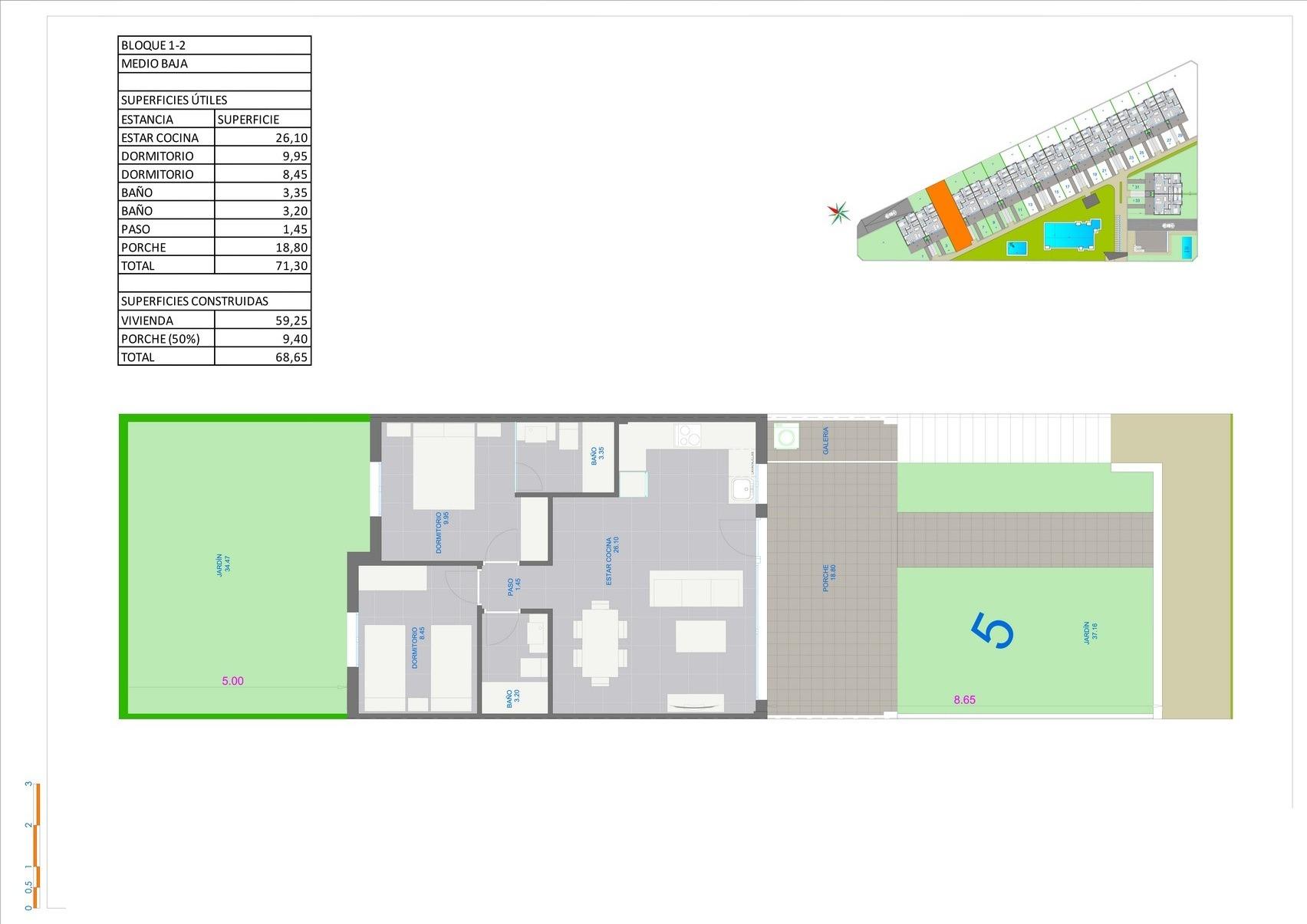 For sale - 2 Bedroom 2 Bathroom Bungalow in Pilar de La Horadada - pueblo  - Alicante