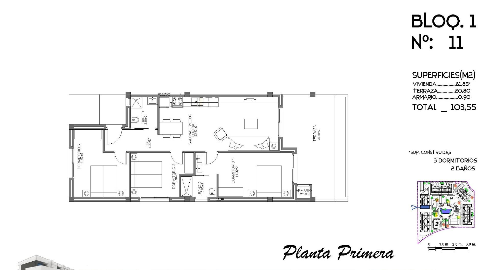 For sale - 3 Bedroom 2 Bathroom Apartment in Guardamar del Segura - El Raso  - Alicante