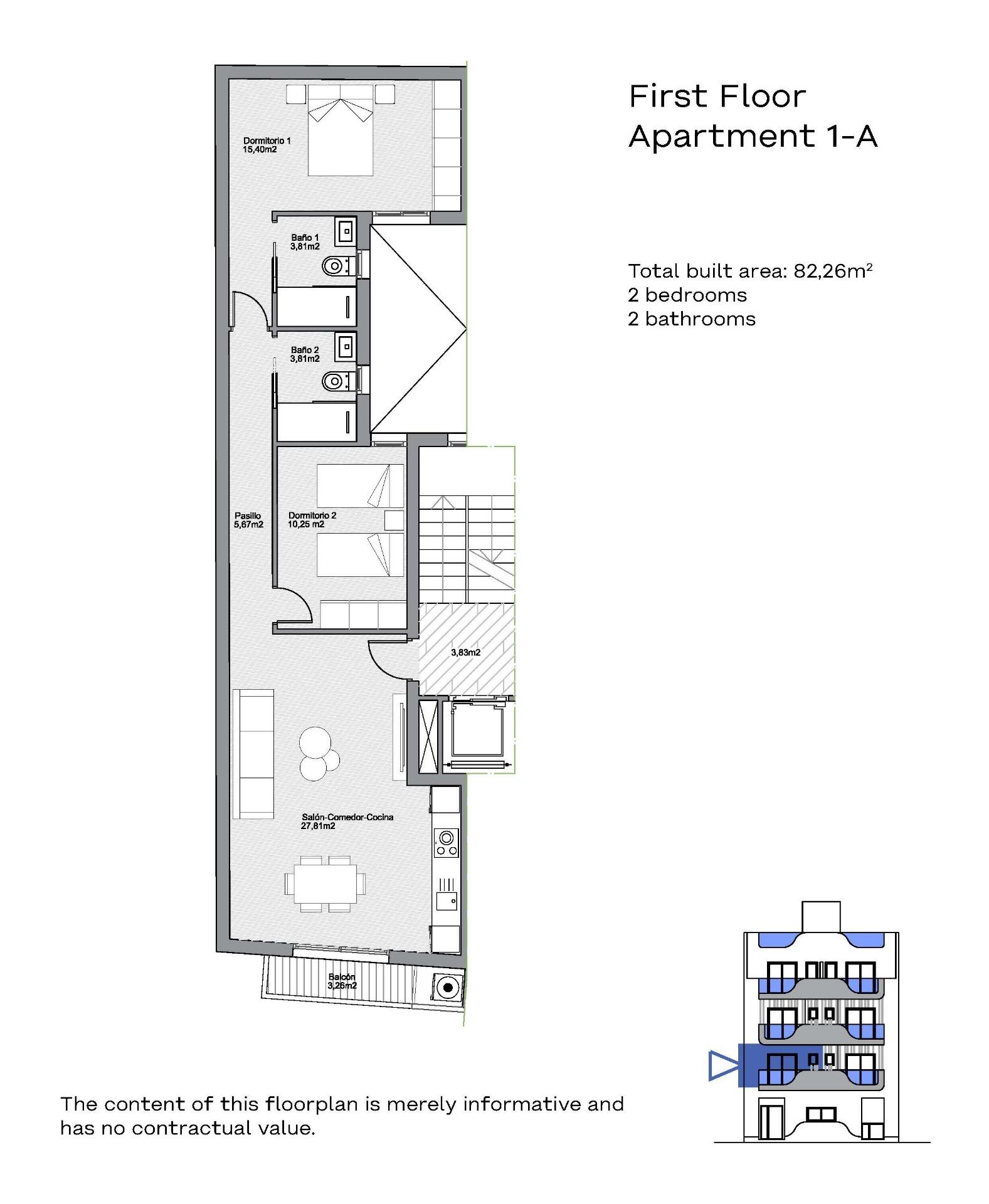 For sale - 2 Bedroom 2 Bathroom Apartment in Torrevieja - Centro  - Alicante