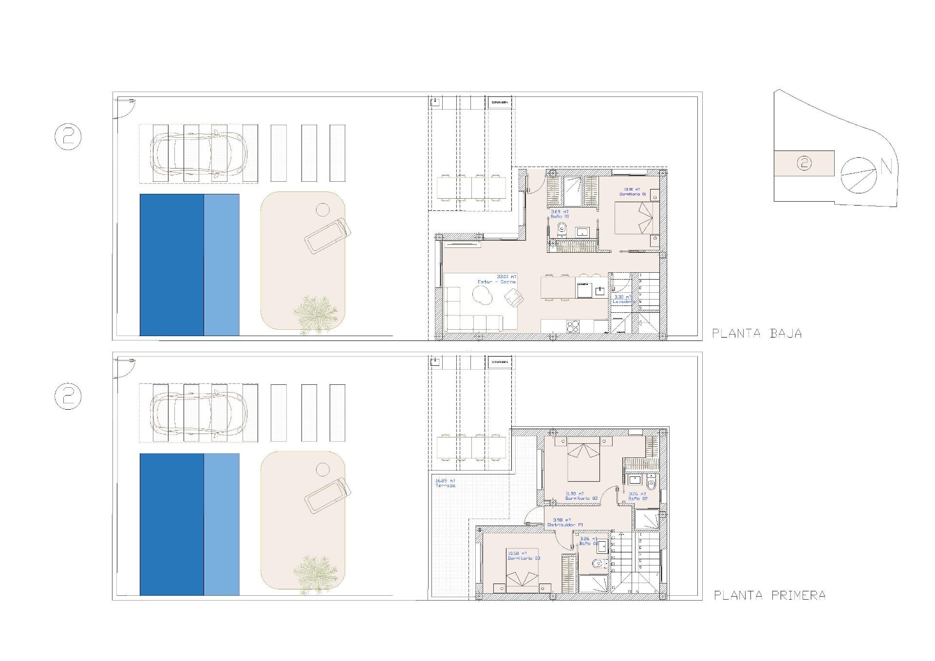 New Build - 3 Bedroom 3 Bathroom Villa in San Pedro del Pinatar - Centro  - Murcia