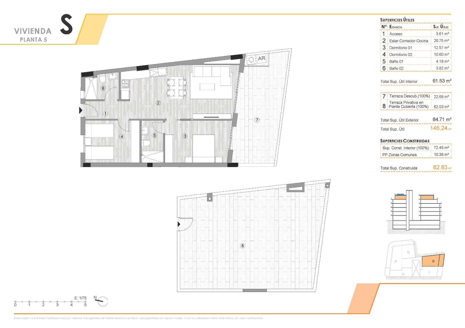 For sale - 2 Bedroom 2 Bathroom Penthouse in Torrevieja - Centro  - Alicante