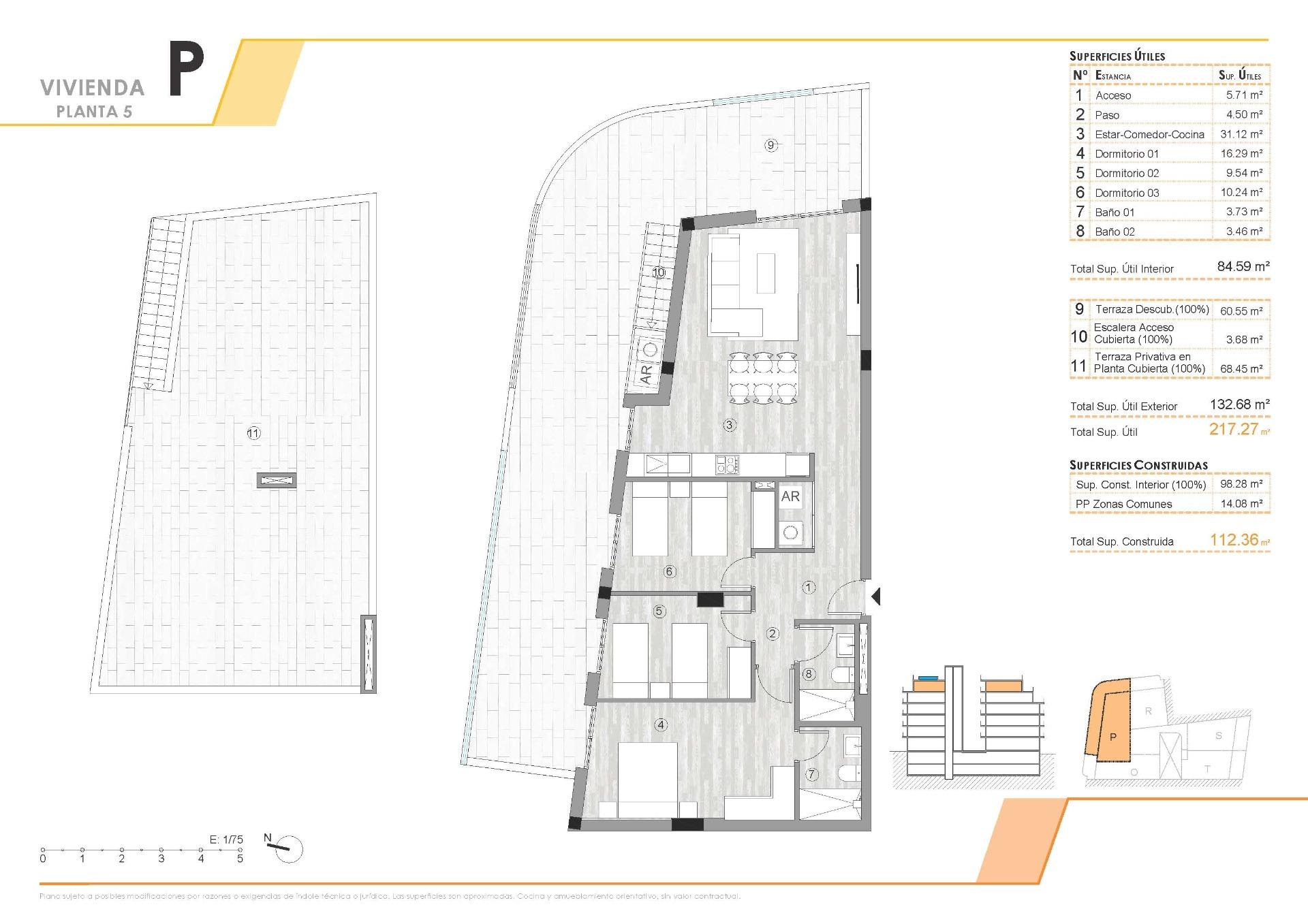 For sale - 3 Bedroom 2 Bathroom Penthouse in Torrevieja - Centro  - Alicante