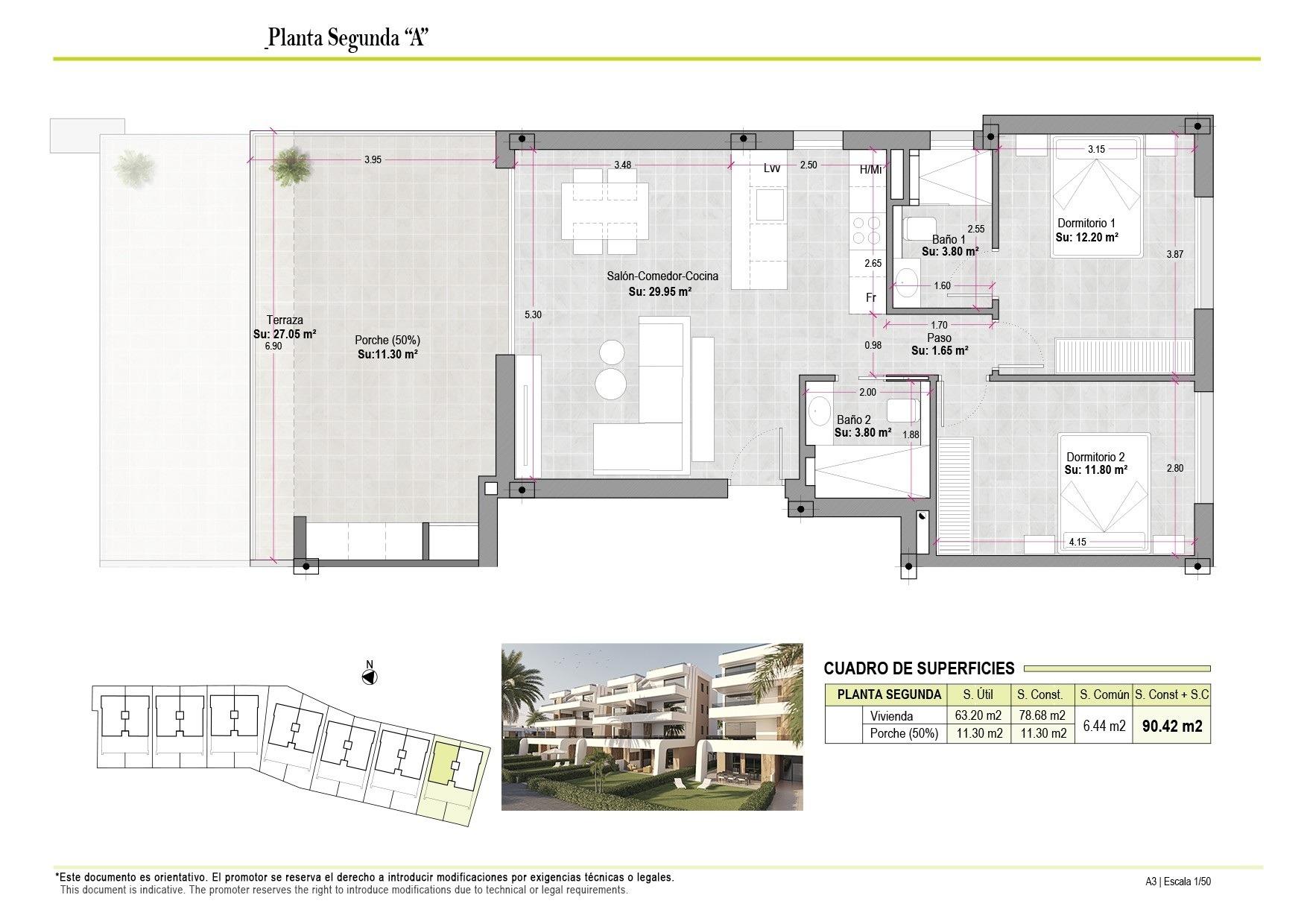 New Build - 2 Bedroom 2 Bathroom Apartment in Alhama De Murcia - Condado De Alhama  - Murcia