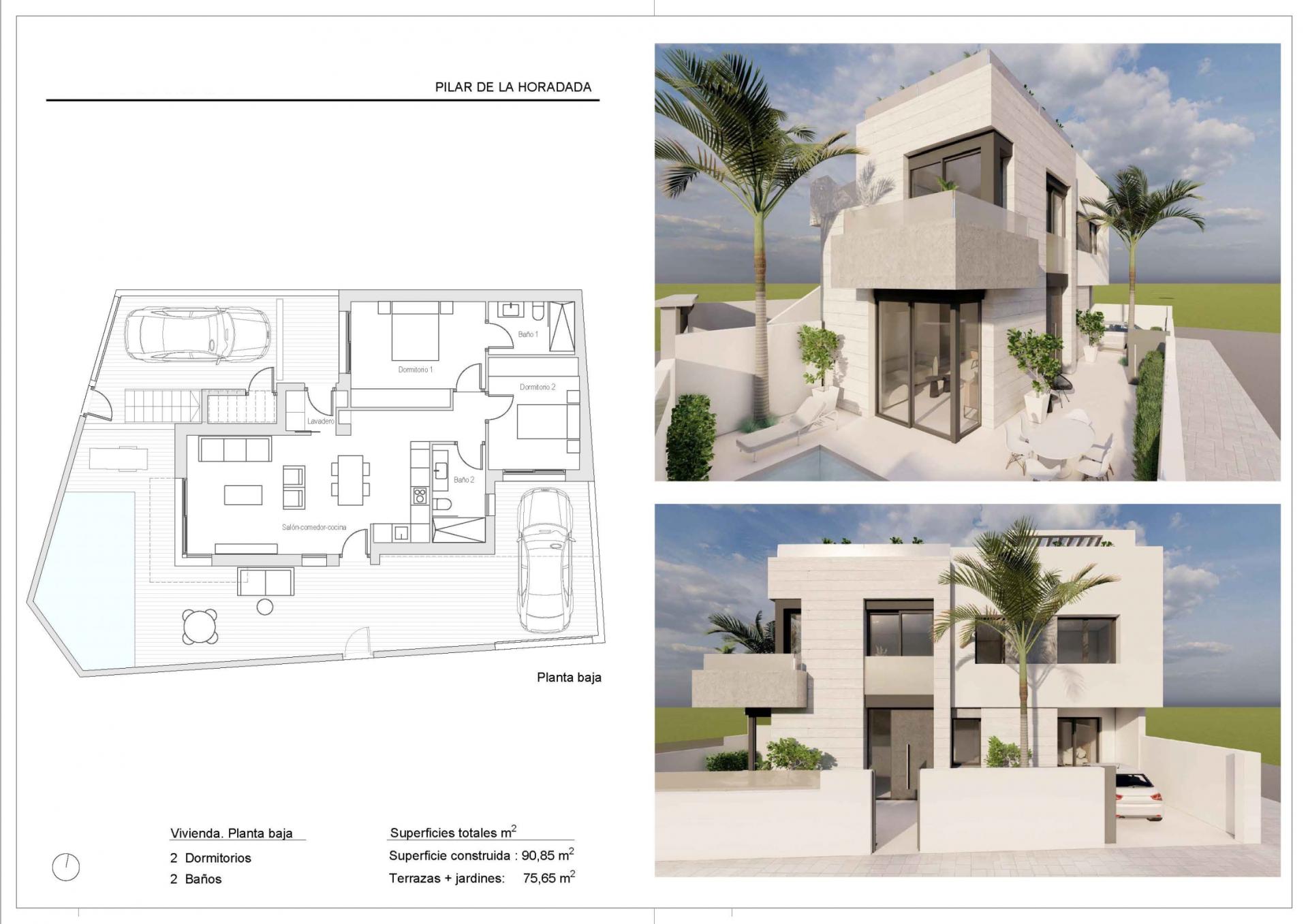 For sale - 2 Bedroom 2 Bathroom Bungalow in Pilar de La Horadada - pueblo  - Alicante