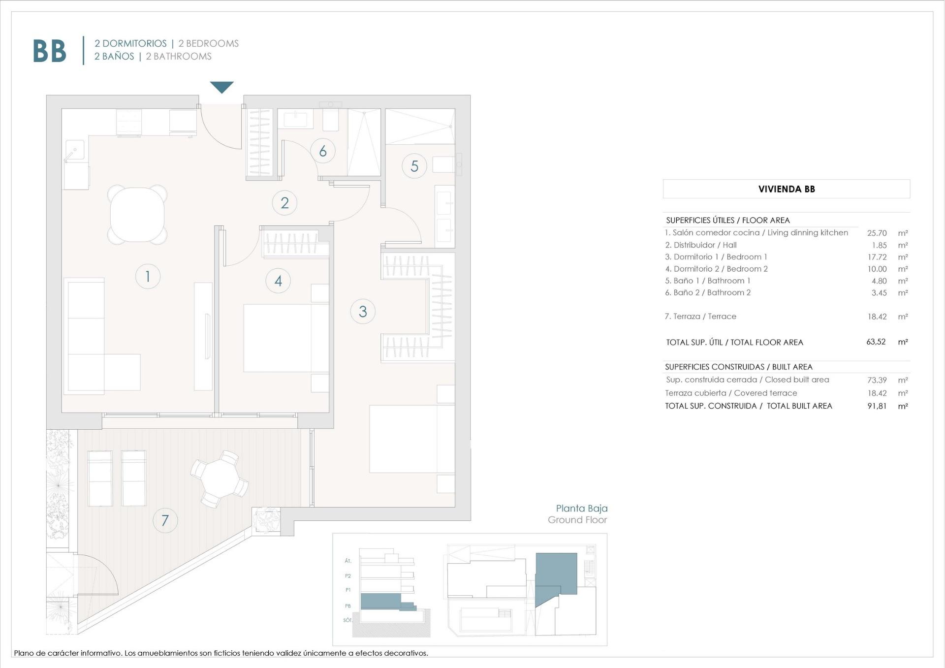 For sale - 2 Bedroom 2 Bathroom Apartment in Benijofar - Pueblo  - Alicante