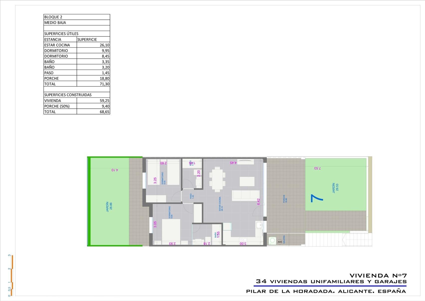 For sale - 2 Bedroom 2 Bathroom Bungalow in Pilar de La Horadada - pueblo  - Alicante