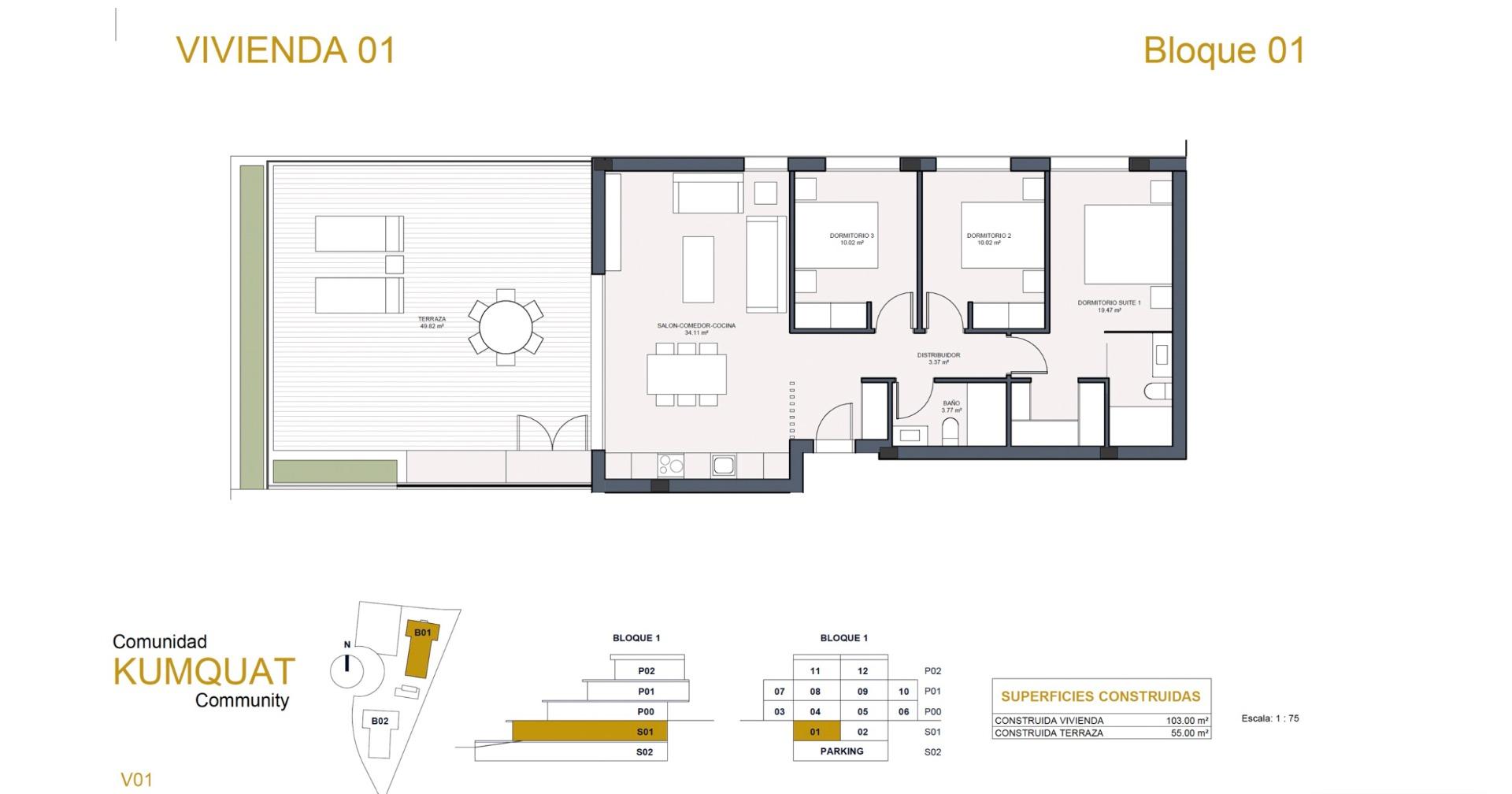 For sale - 3 Bedroom 2 Bathroom Apartment in Orihuela - Las Colinas Golf  - Alicante