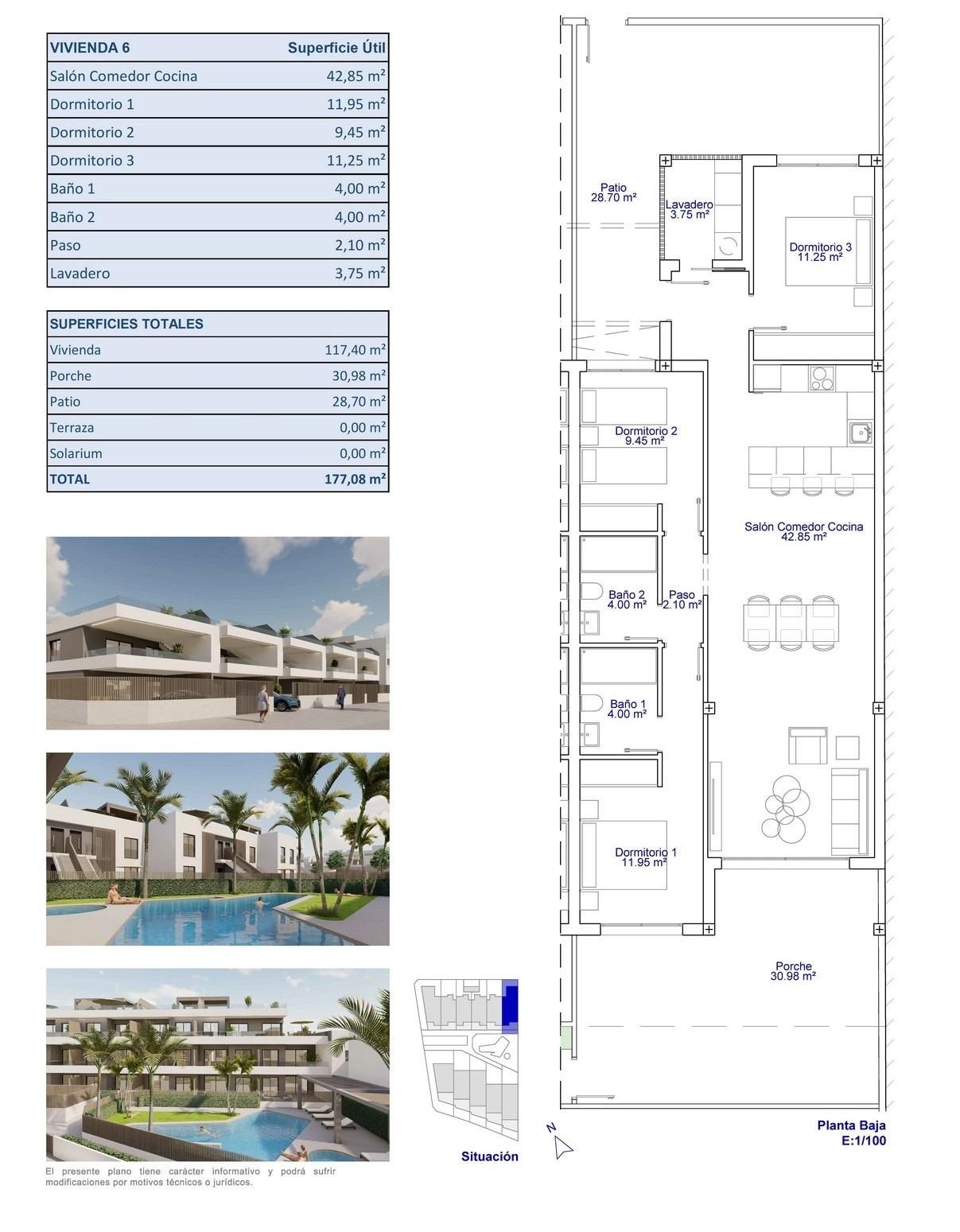 For sale - 3 Bedroom 2 Bathroom Apartment in Pilar de La Horadada - pueblo  - Alicante