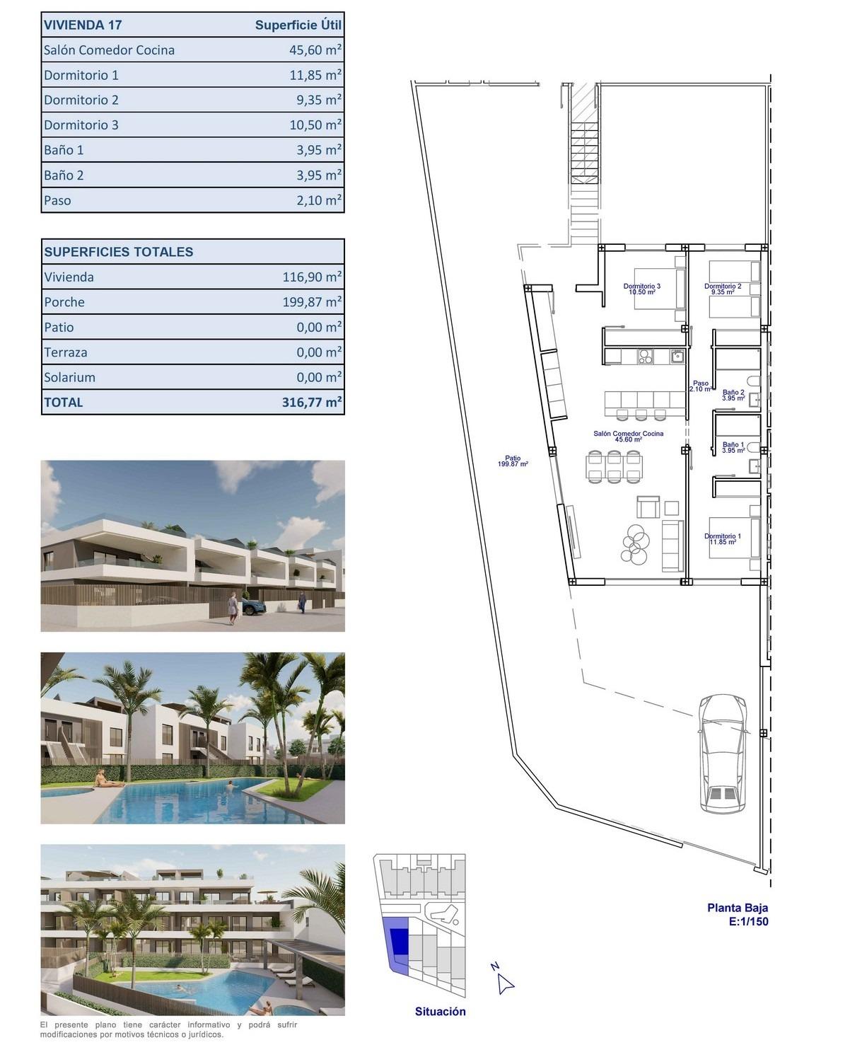 For sale - 3 Bedroom 2 Bathroom Bungalow in Pilar de La Horadada - pueblo  - Alicante