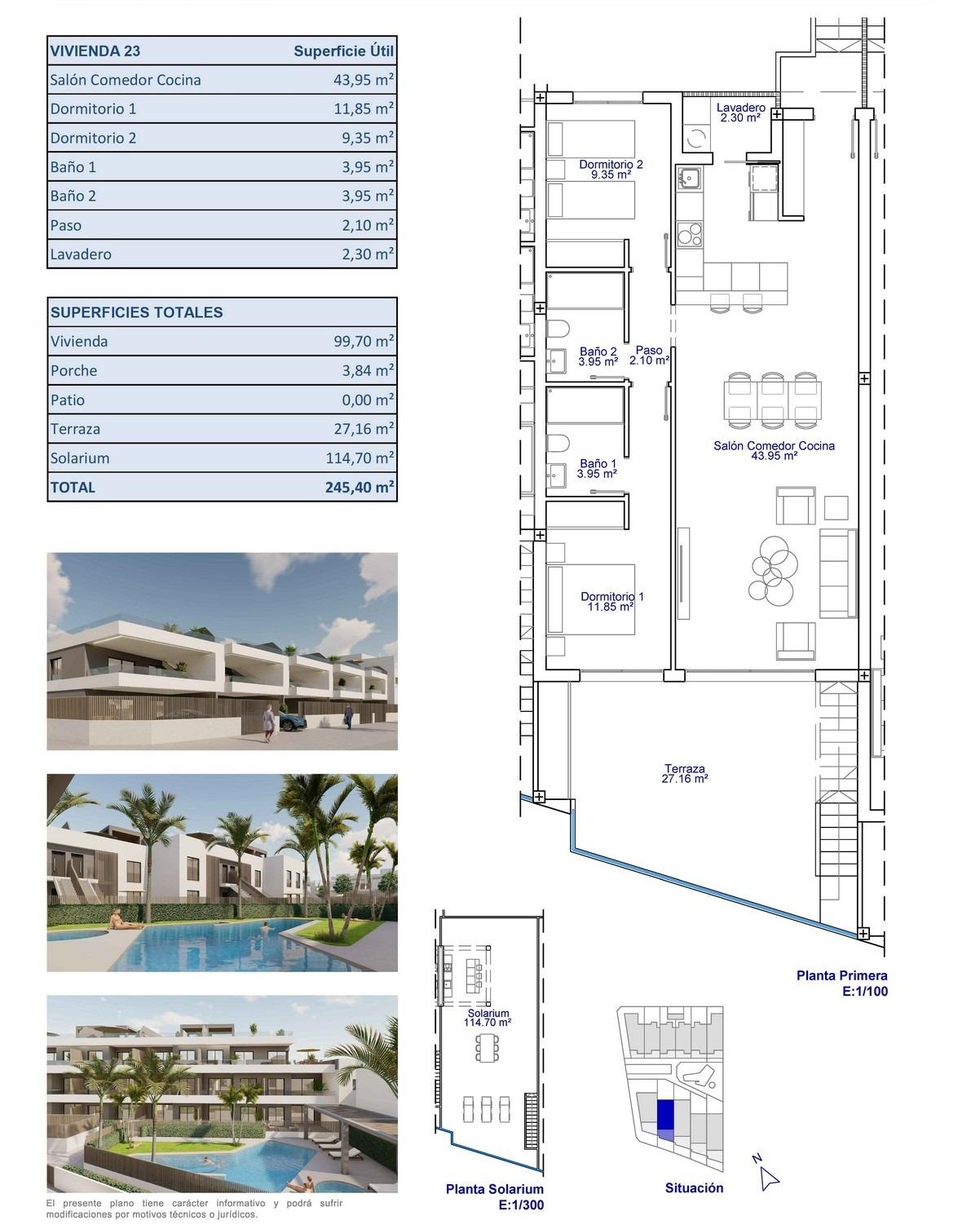 For sale - 2 Bedroom 2 Bathroom Bungalow in Pilar de La Horadada - pueblo  - Alicante