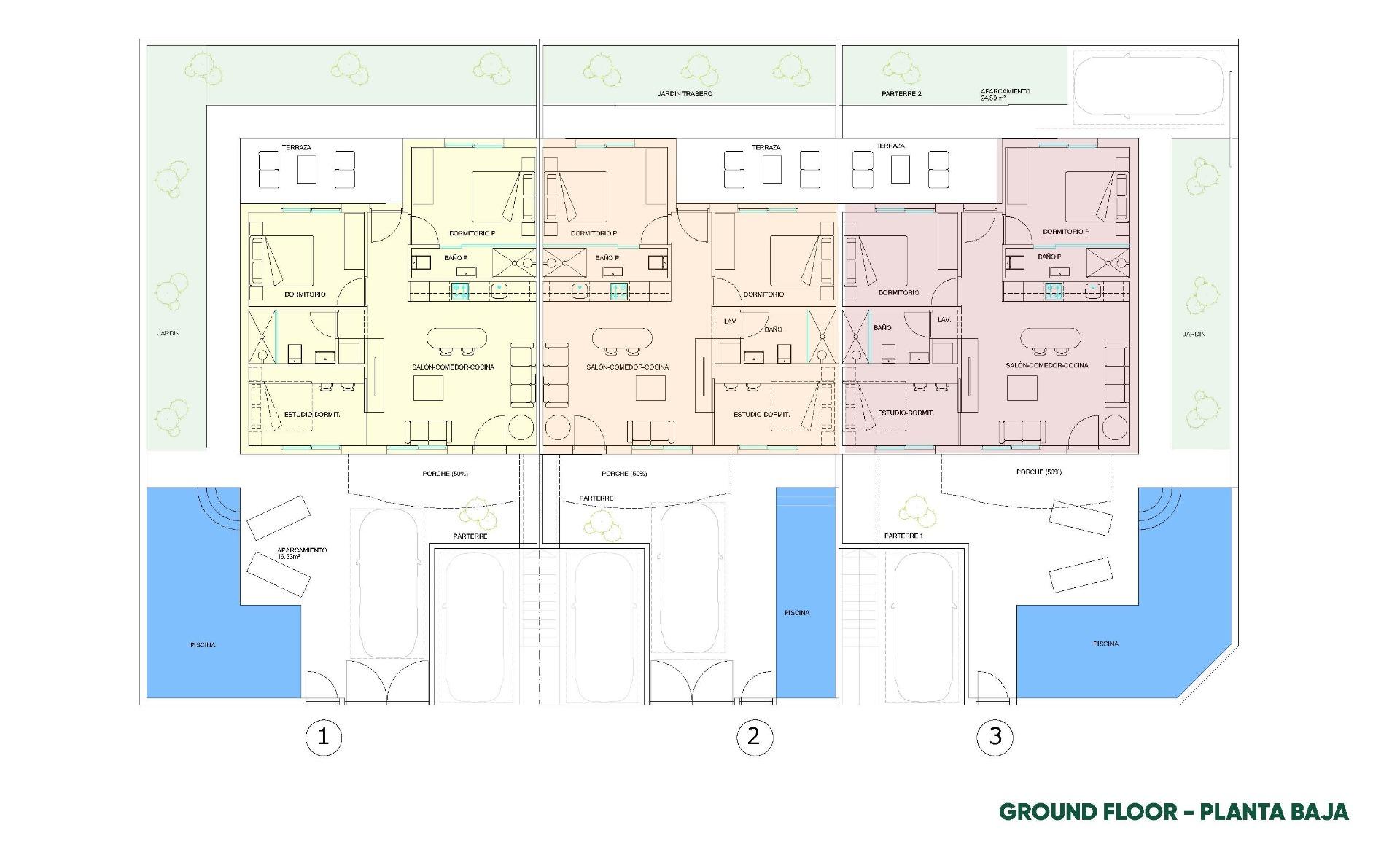 For sale - 3 Bedroom 2 Bathroom Bungalow in Pilar de La Horadada - parques de Andromeda  - Alicante