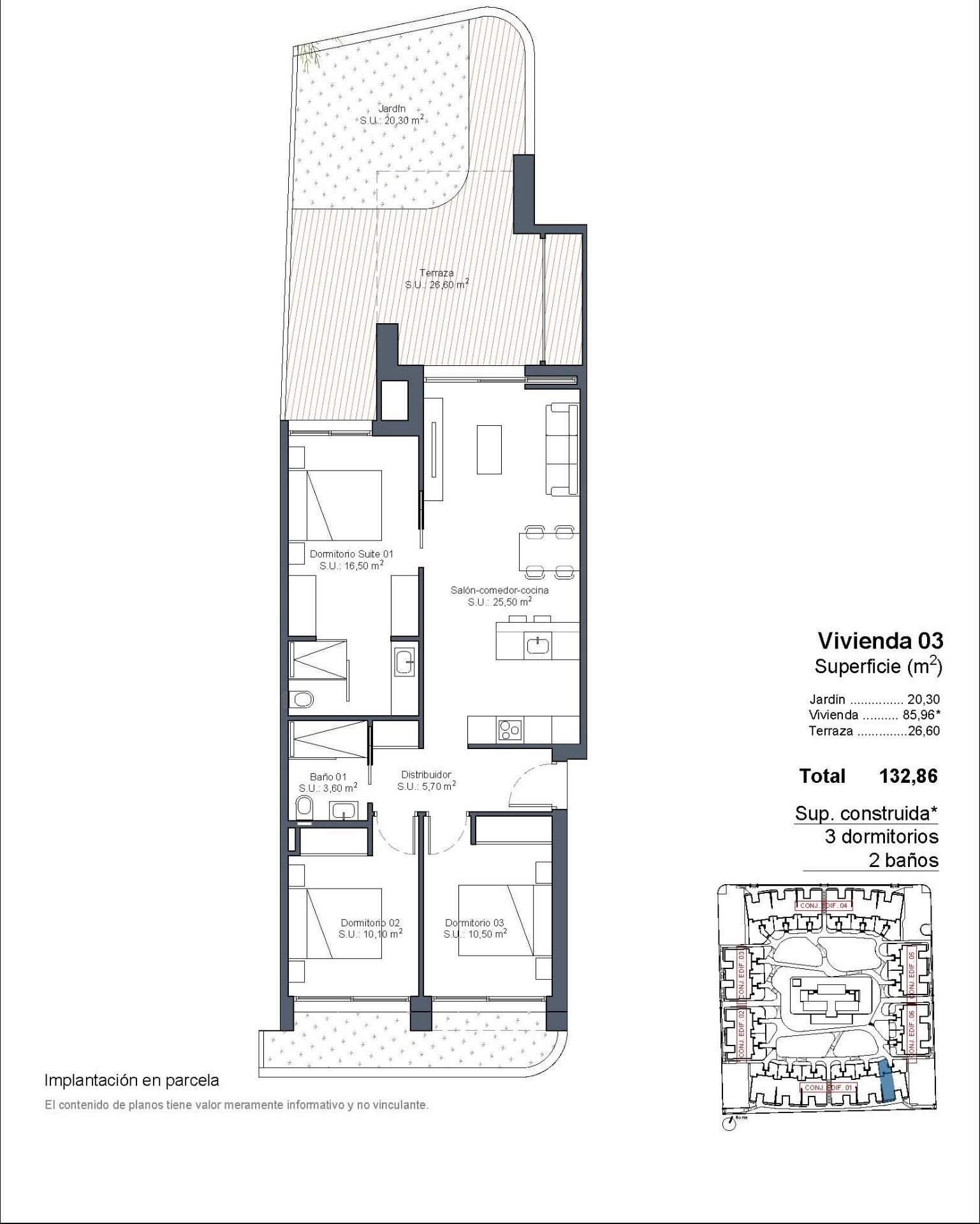 For sale - 3 Bedroom 2 Bathroom Bungalow in Ciudad Quesada - Lo Marabú  - Alicante