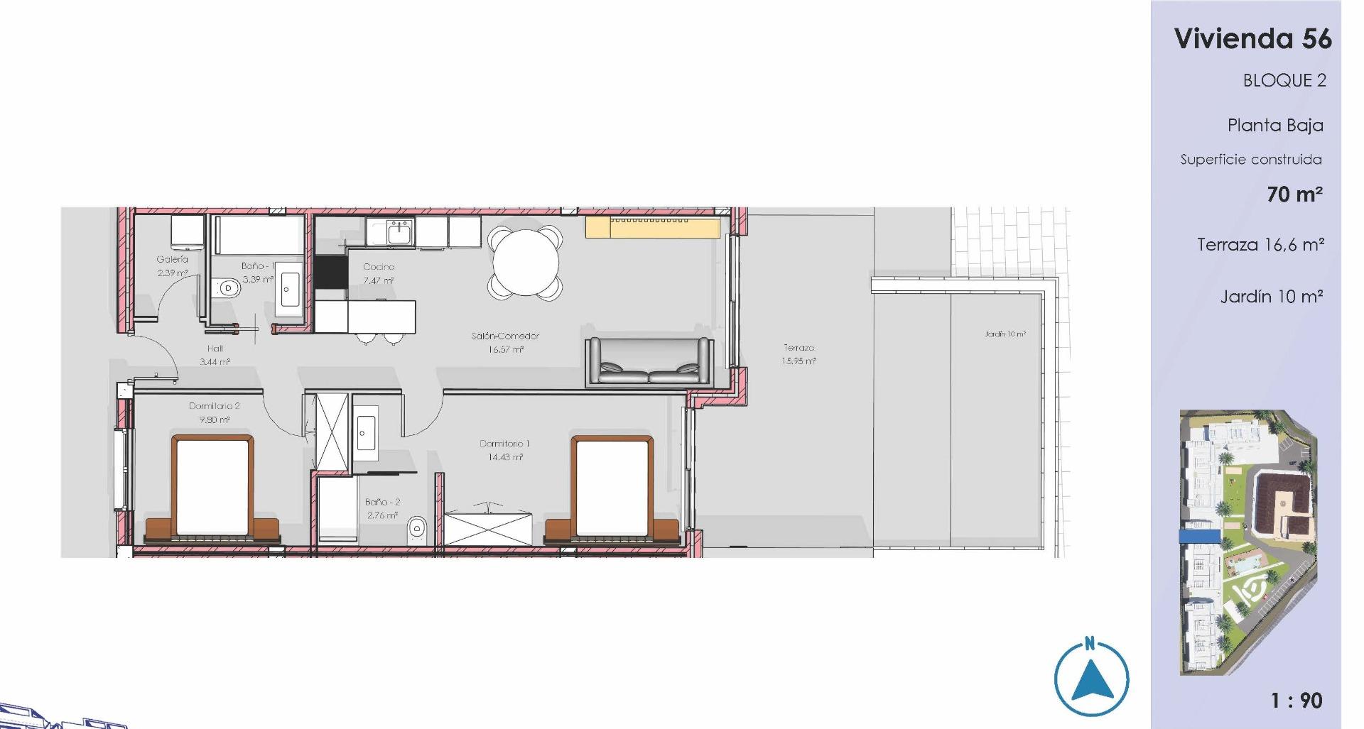 For sale - 2 Bedroom 2 Bathroom Apartment in Guardamar del Segura - El Raso  - Alicante