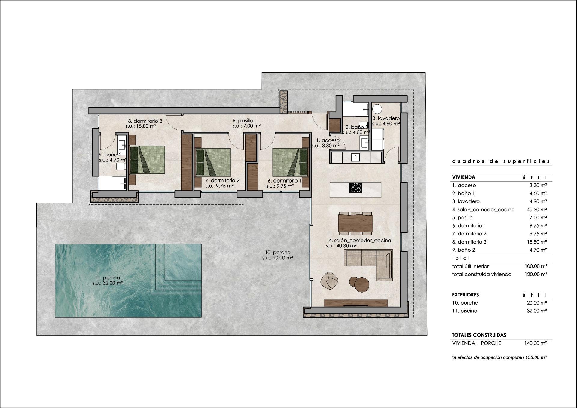 For sale - 3 Bedroom 2 Bathroom Villa in Pinoso - Lel  - Alicante