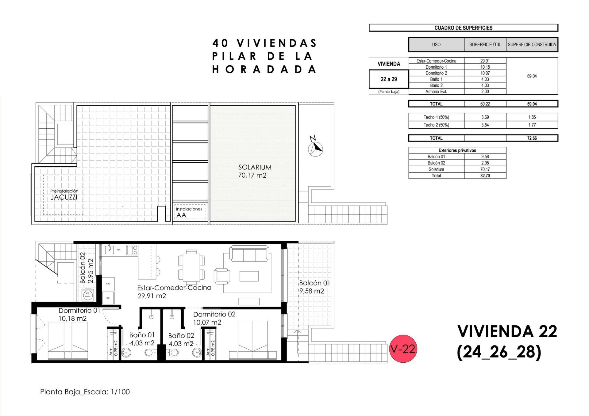 For sale - 2 Bedroom 2 Bathroom Bungalow in Pilar de La Horadada - pueblo  - Alicante